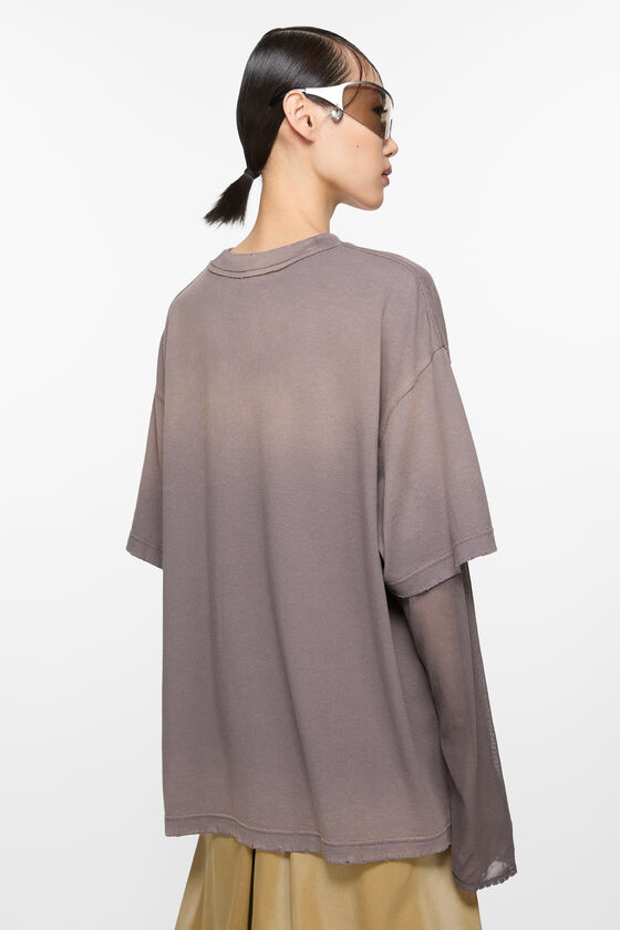 Acne Studios - レイヤードプリントTシャツ - ダークモーヴ