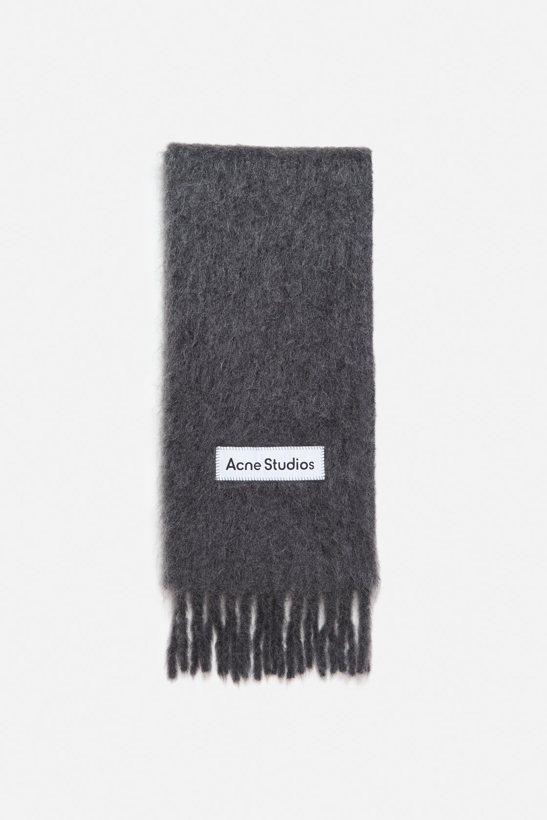 Wool fringe scarf, Dark grey, 2000x