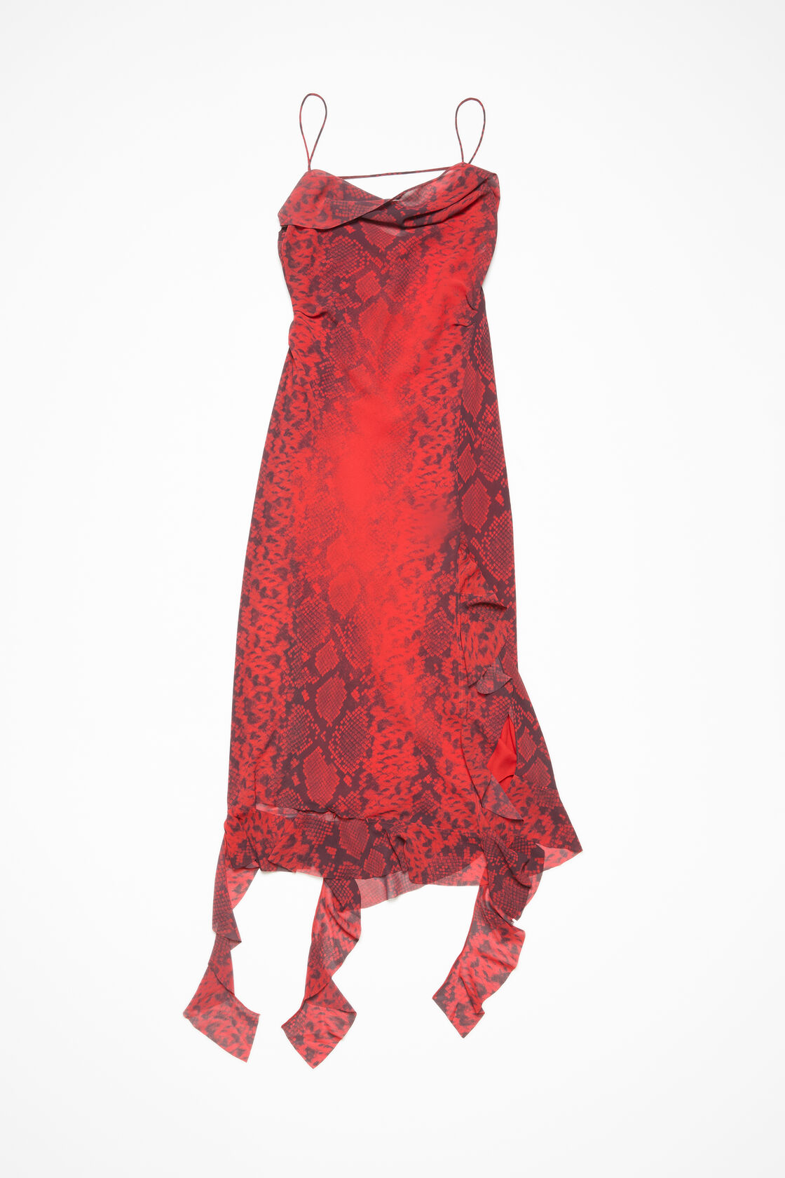 Ruffle strap dress, Fire red, 2000x