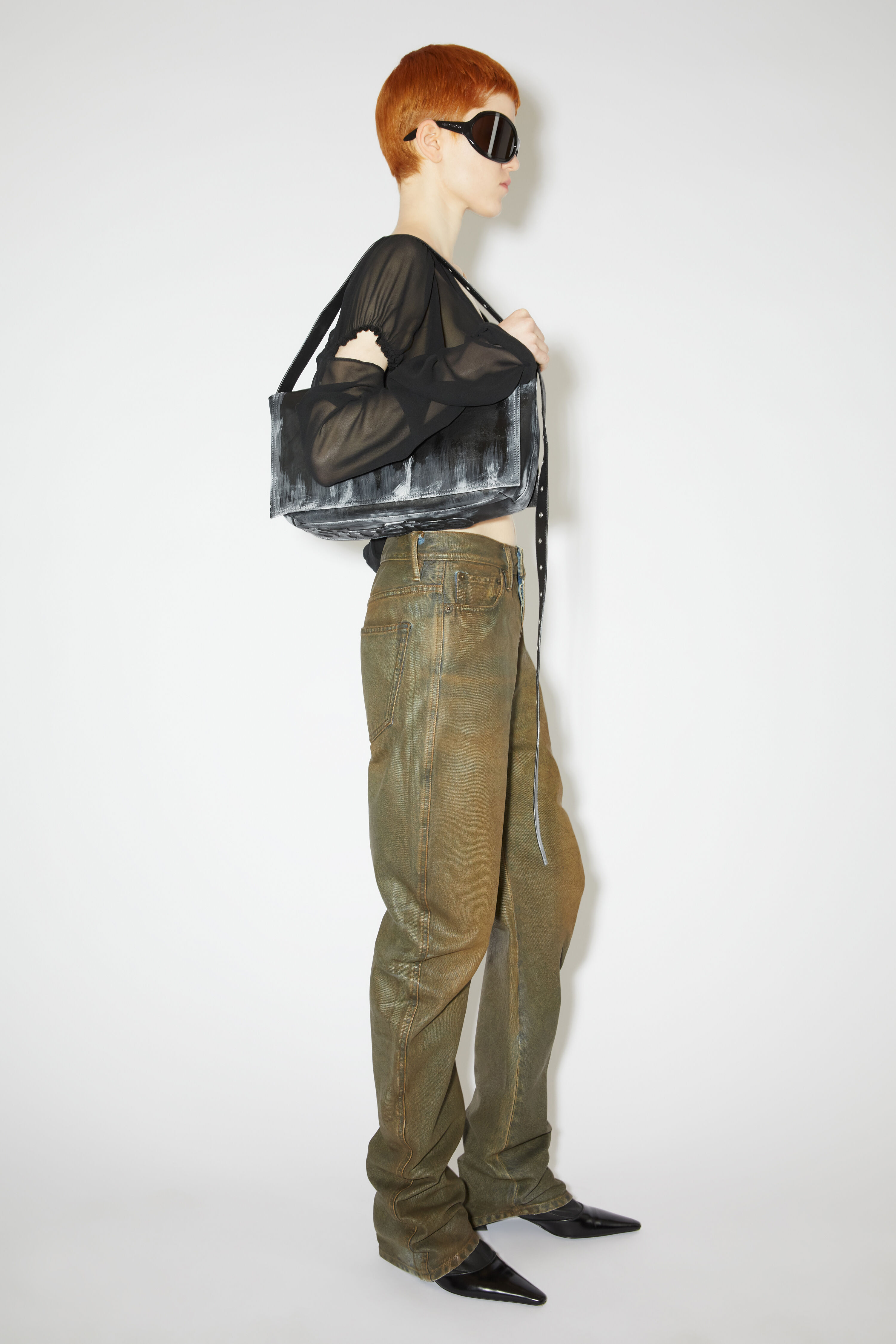 아크네 스튜디오 Acne Studios Leather shoulder bag - Black