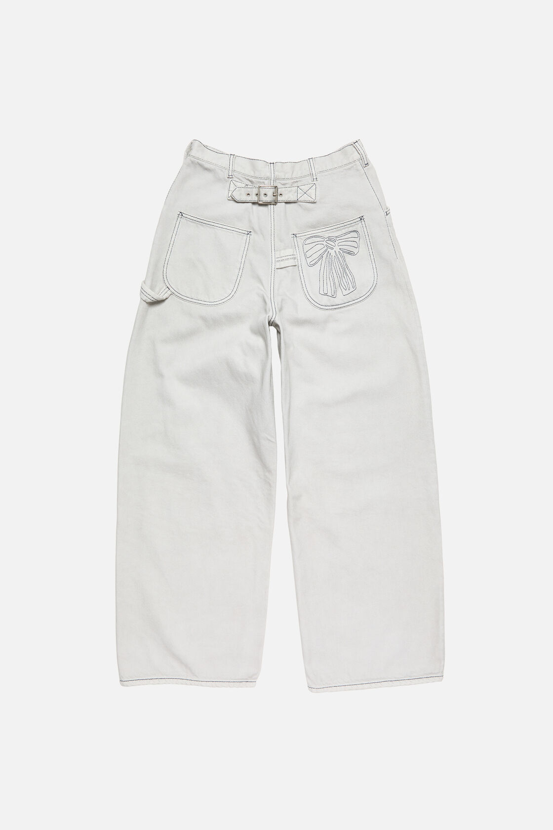 Casual denim trousers, White/ecru, 2000x