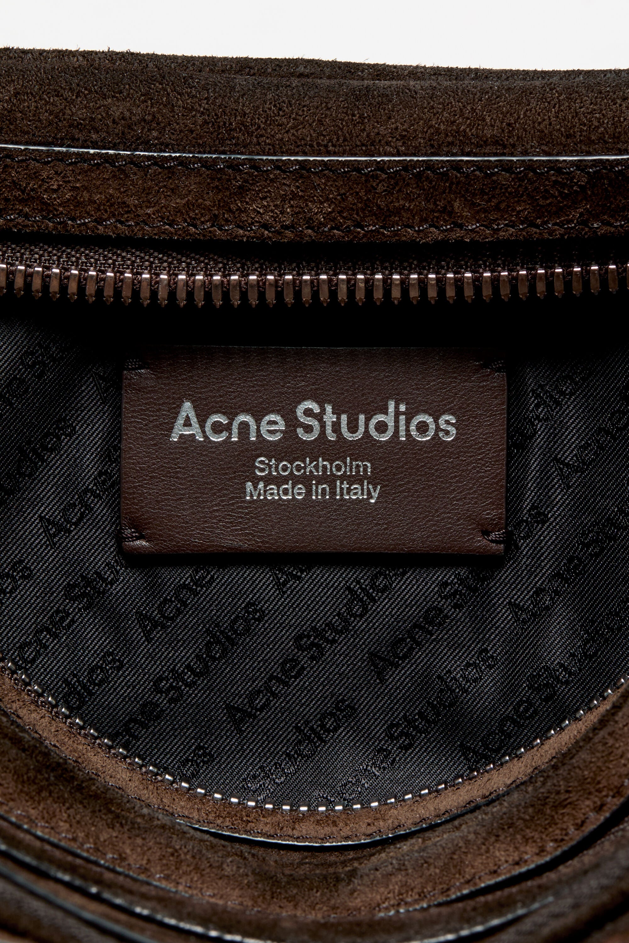 Acne Studios - Camero Party Suede Shoulder Bag - Dark brown