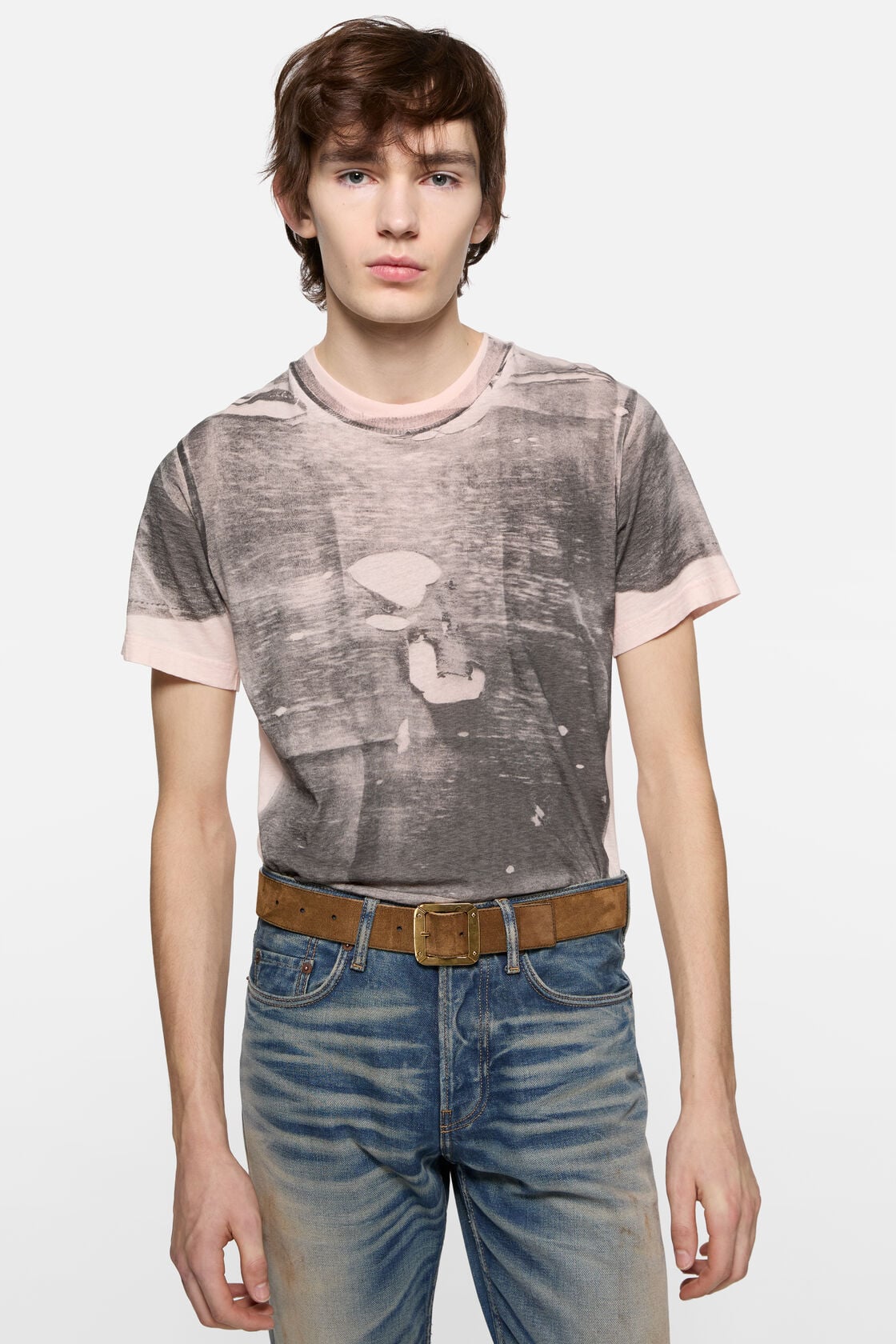 Tromp-l'&oelig;il t-shirt, Pink/grey, 2000x