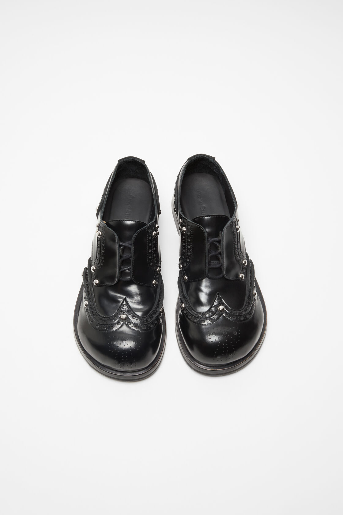 Lace-up leather shoes, Black, 2000x