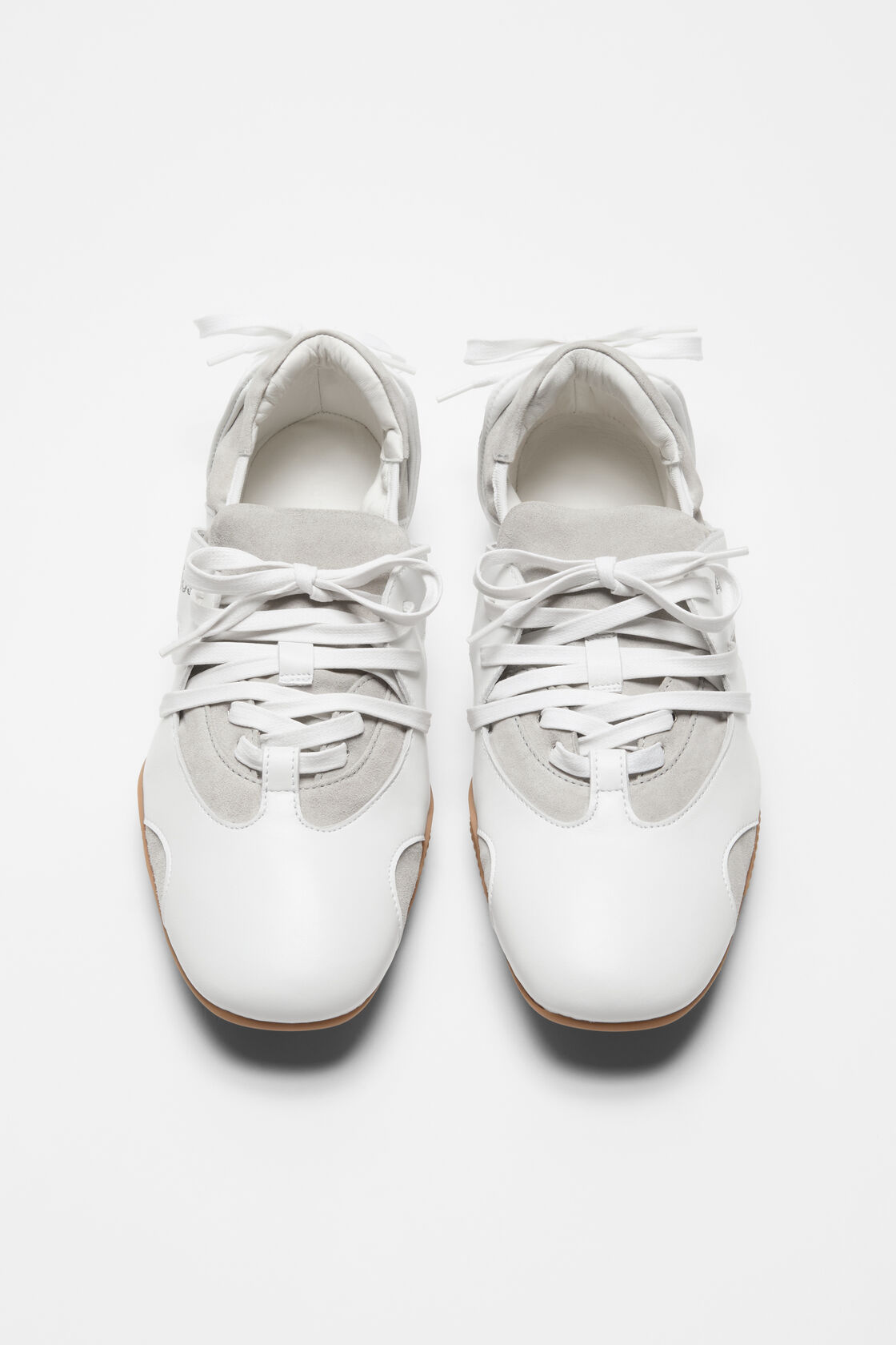 Leather lace-up shoes, White/white, 2000x