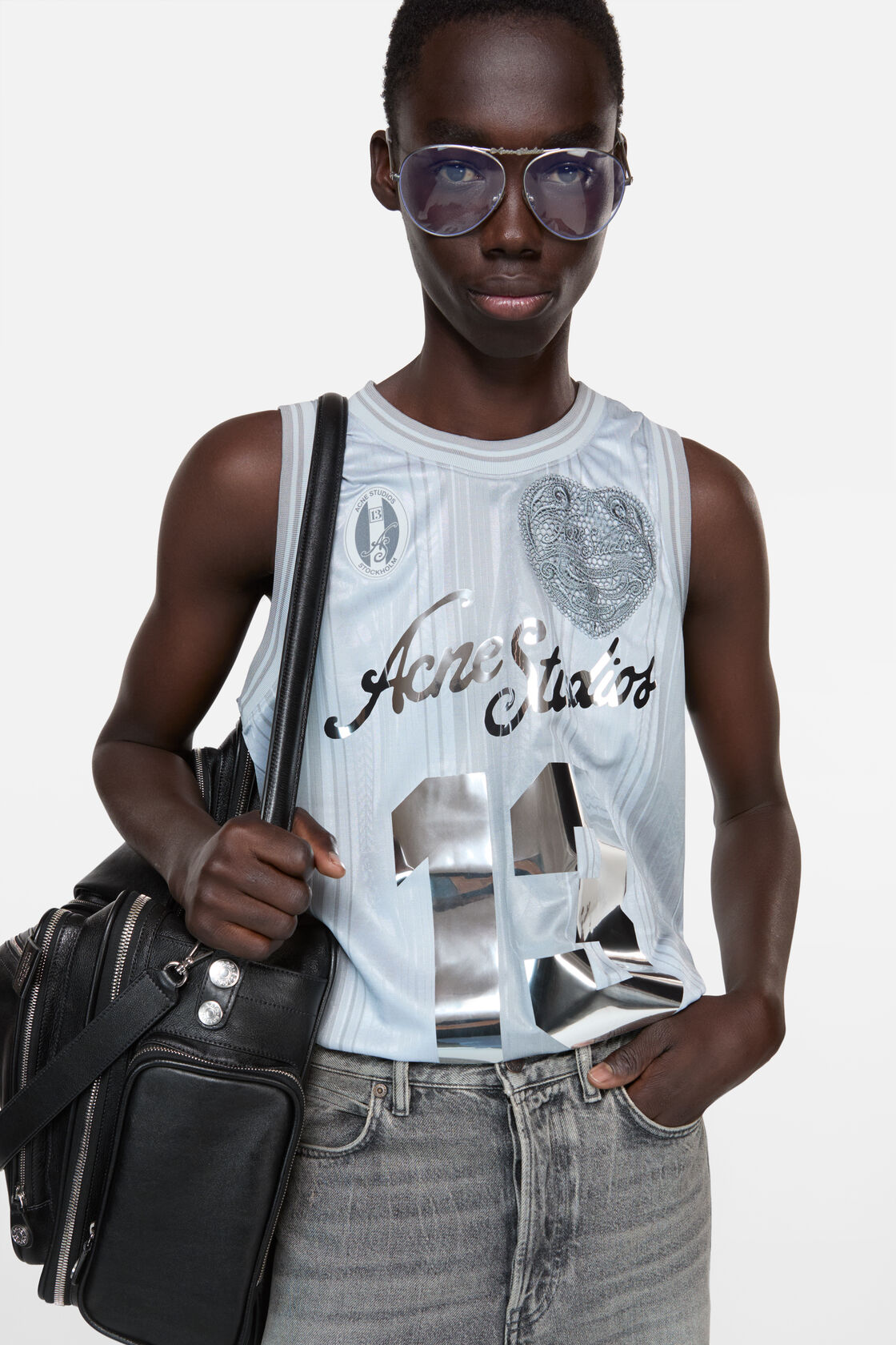 Sports jersey tank top, Grey, 2000x