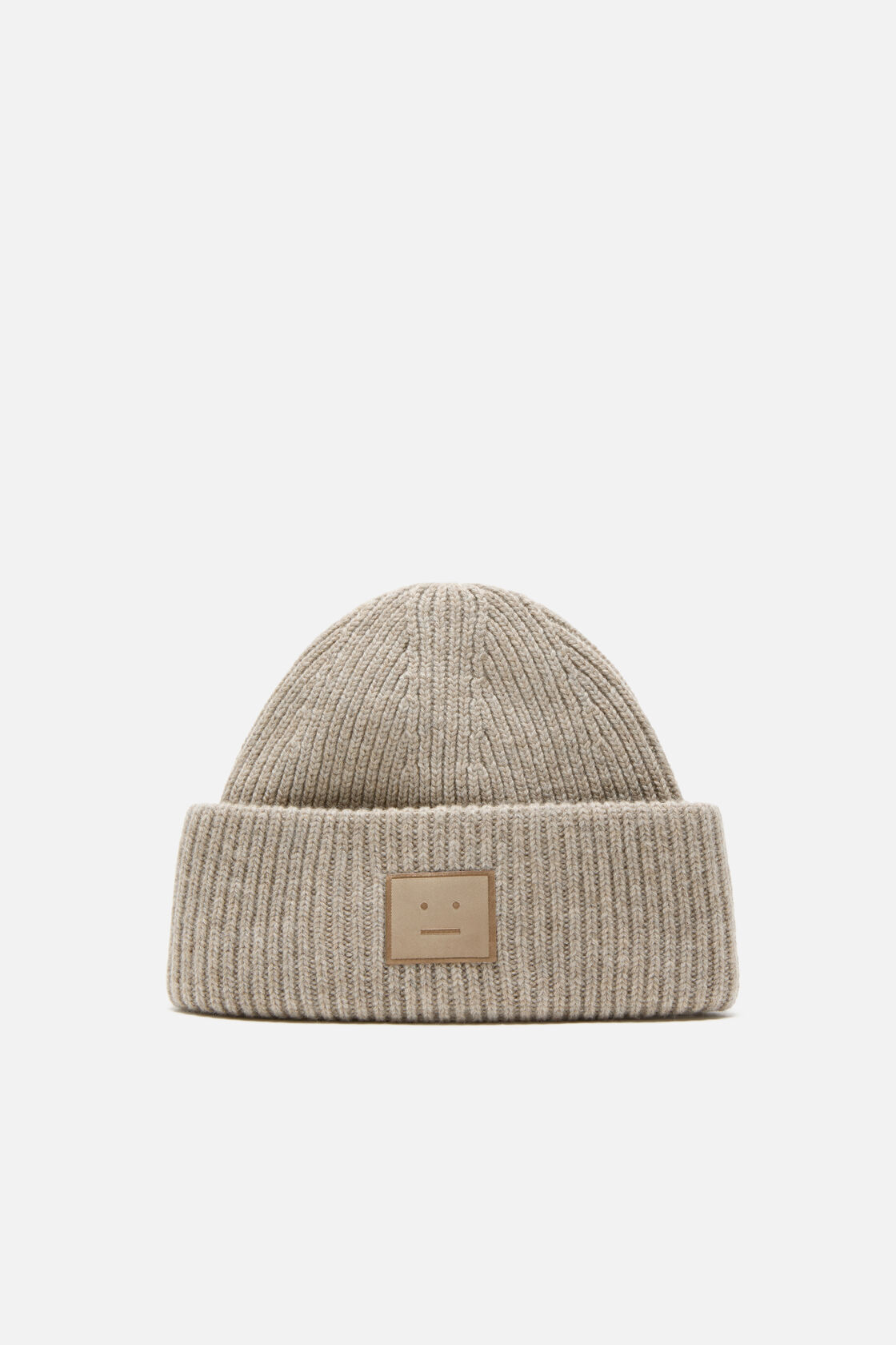Face logo beanie - Yak, Greige melange, 2000x