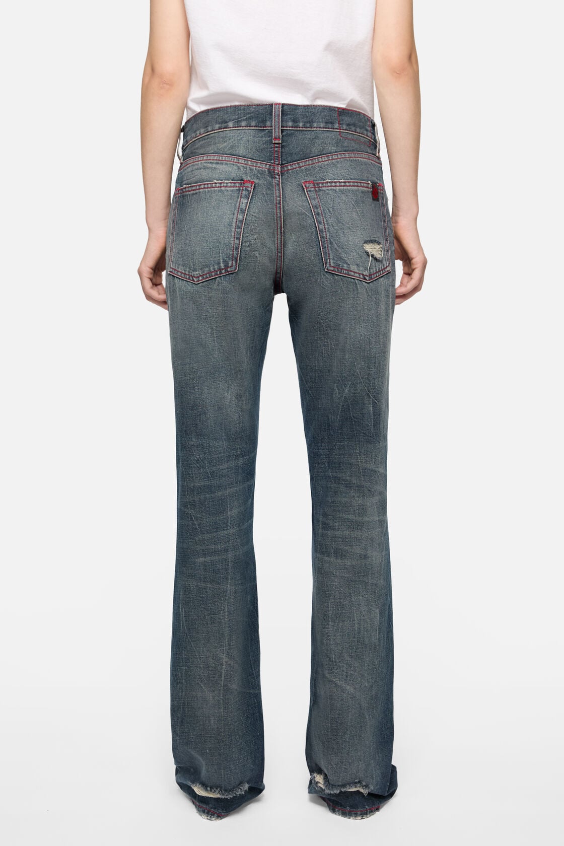 Re-edition worn jeans - 2009F, Mid Blue, 2000x