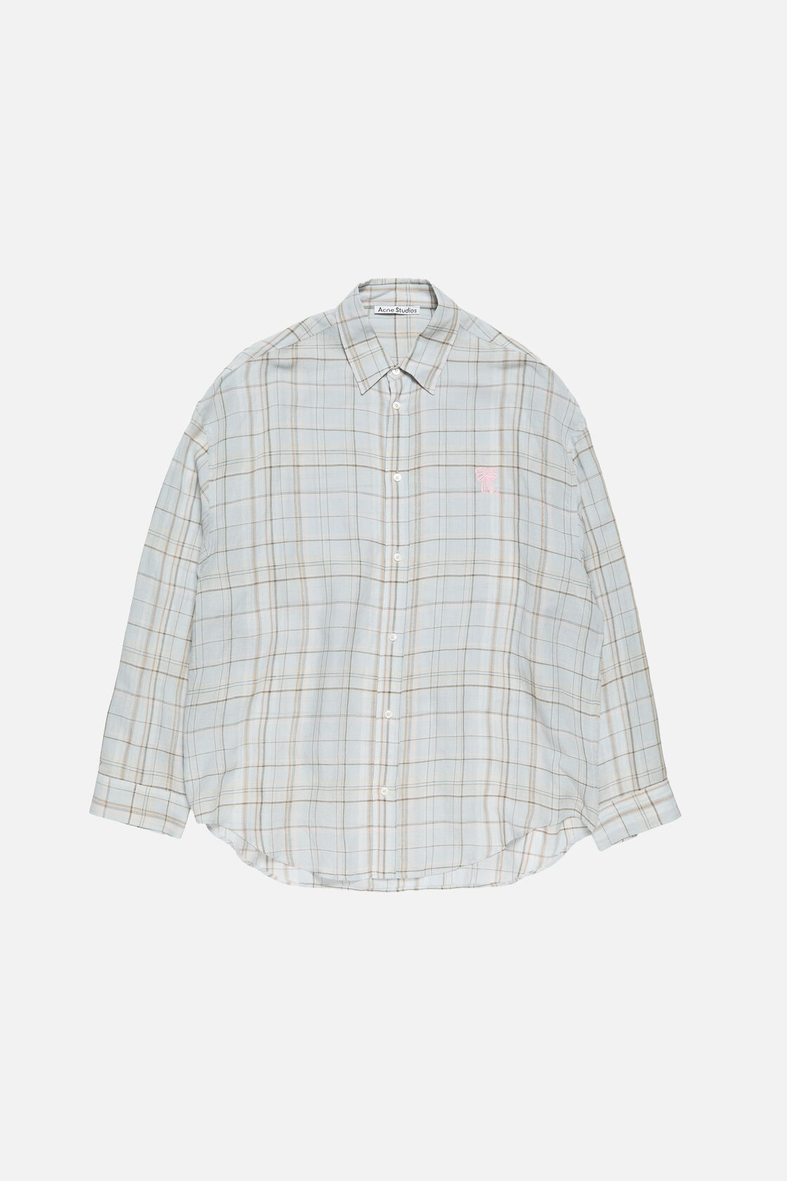 Linen check button-up, Grey/pink, 2000x