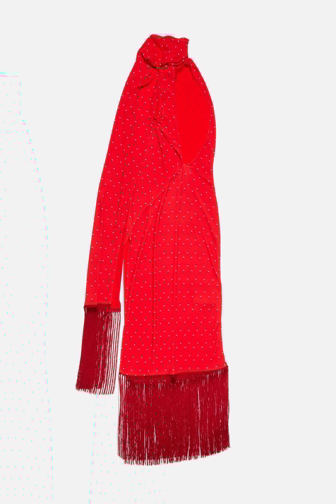 Draped satin dress, Red, 2000x