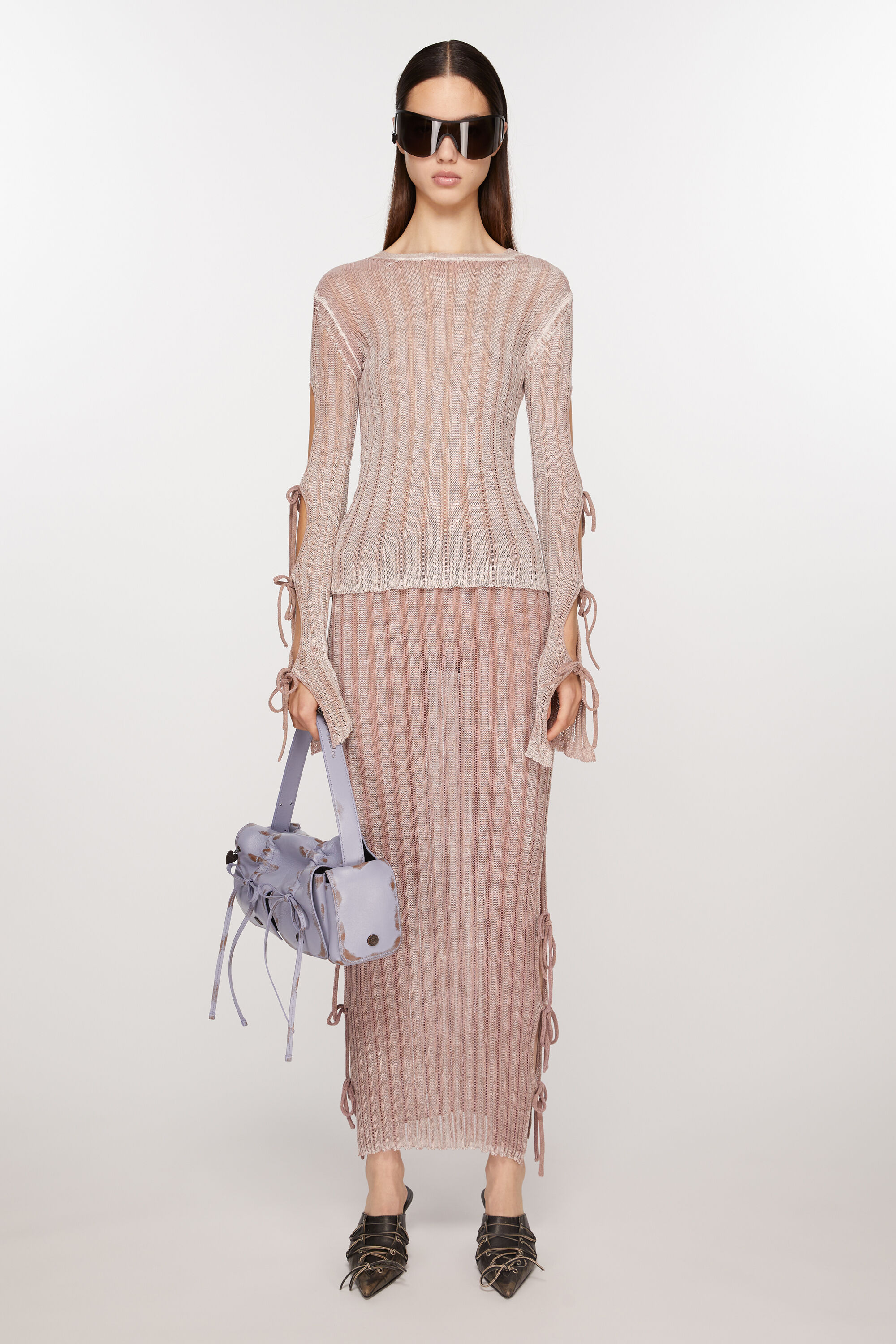 아크네 스튜디오 Acne Studios Knit midi skirt - Dusty pink