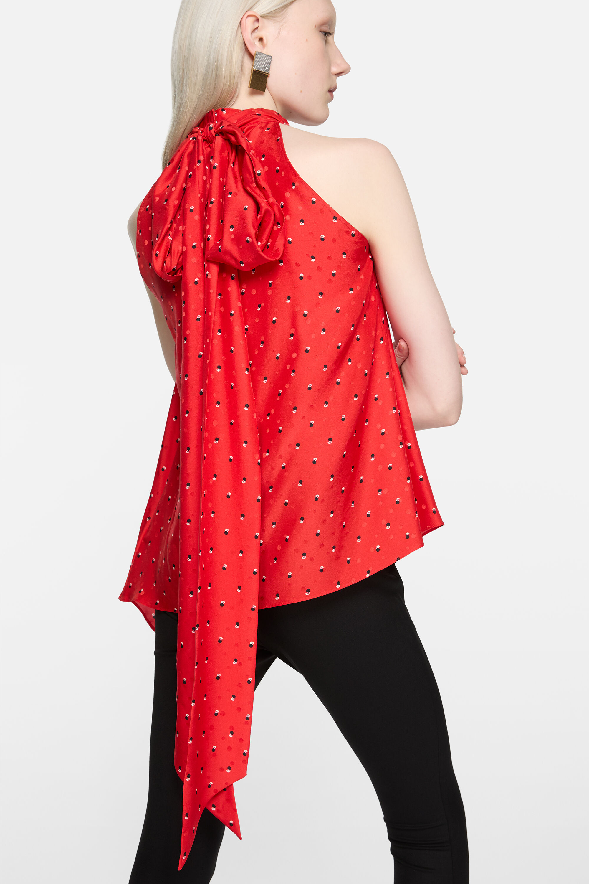 Acne Studios - シルクリボンブラウス - レッド