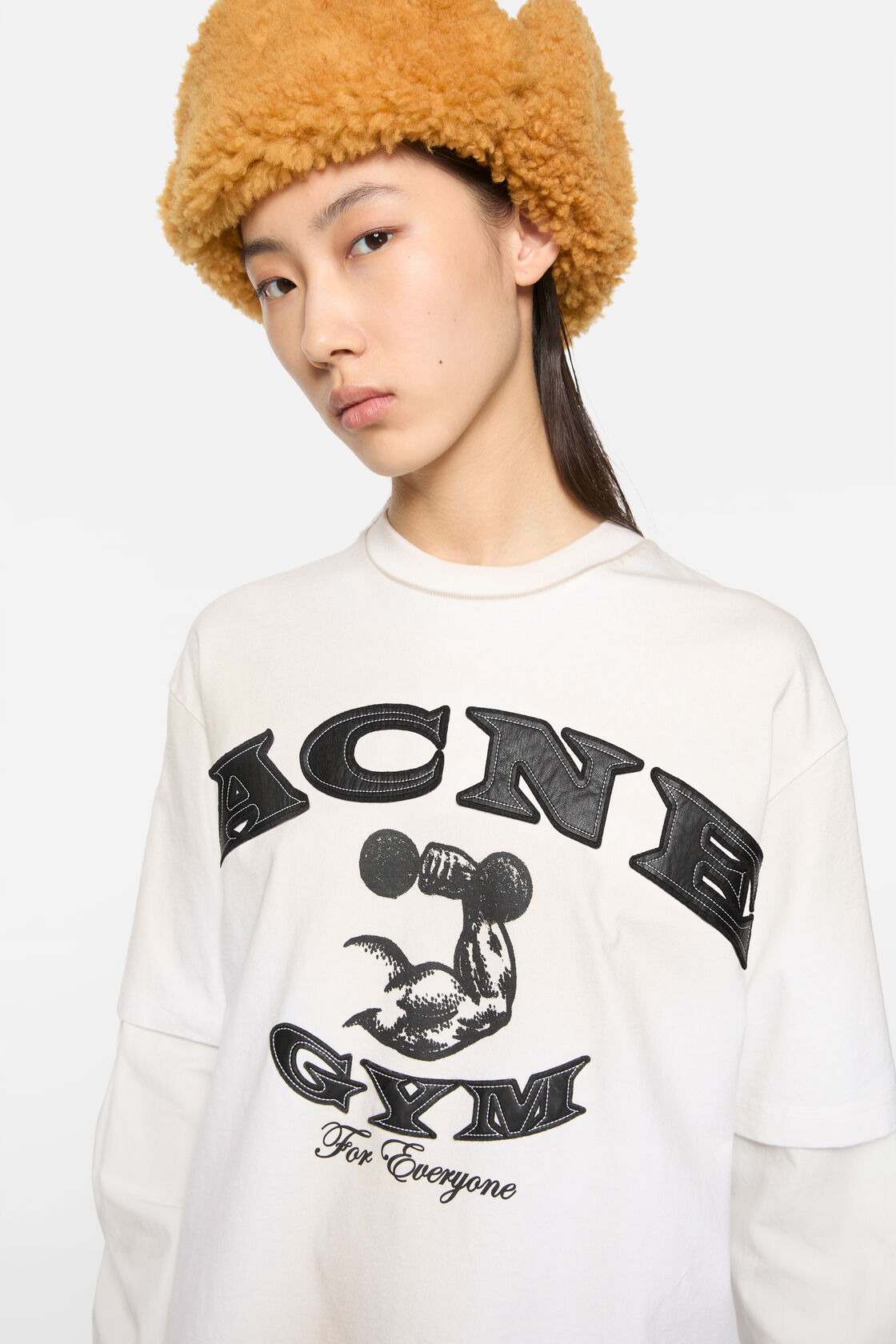 Layered logo t-shirt, Dusty white, 2000x