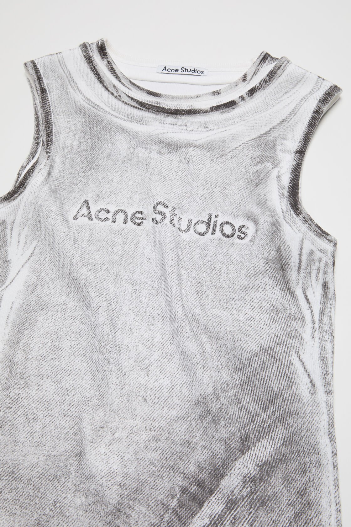 Layered logo tank top, Black/white, 2000x