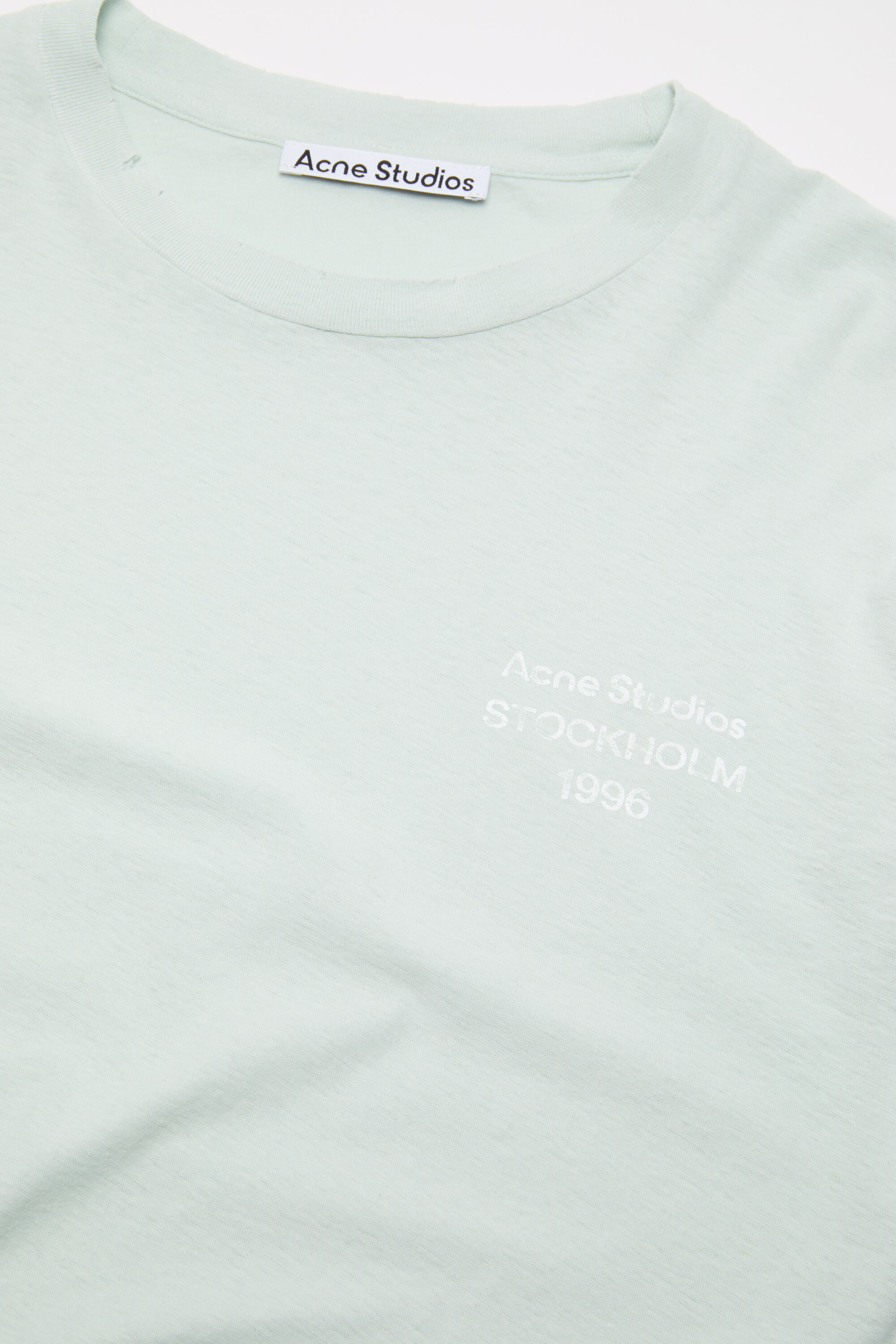 Acne Studios - Distressed logo t-shirt - Pale mint