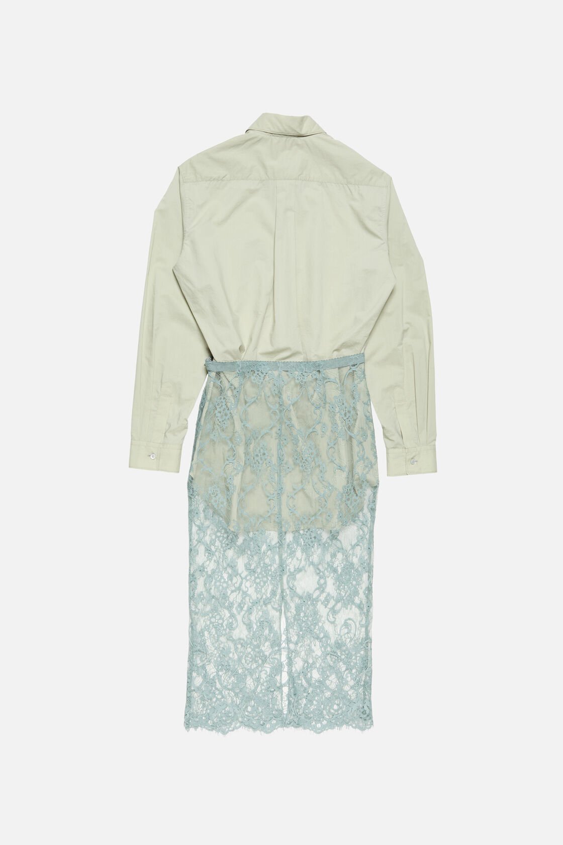 Layered shirt dress, Eucalyptus green, 2000x