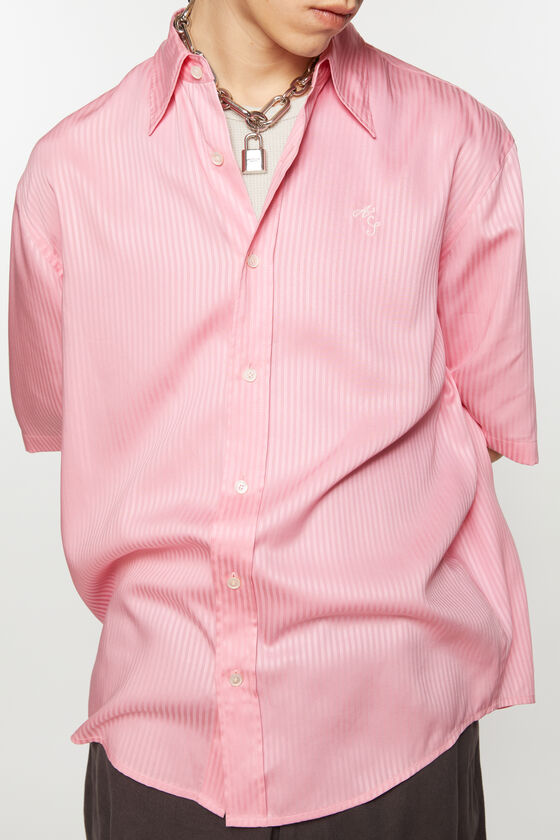 Acne Studios - Stripe button-up shirt - Blush pink 