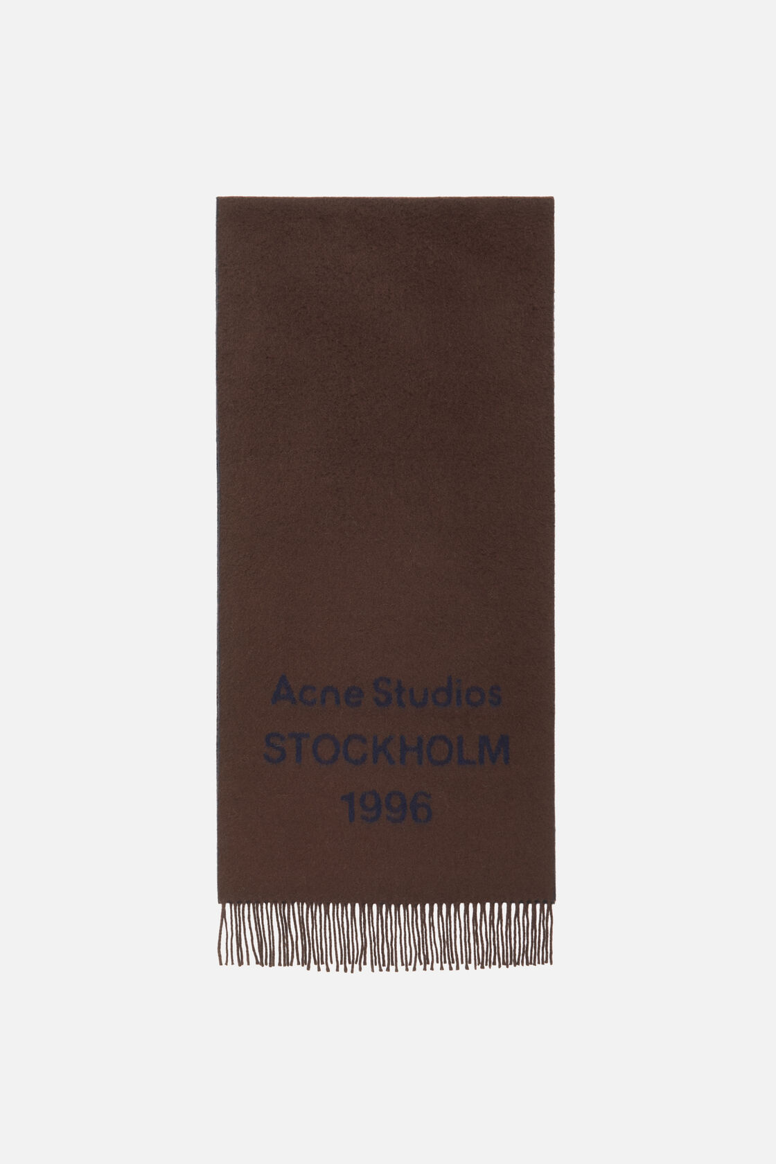 Wool logo scarf - Wide, Brown/blue, 2000x