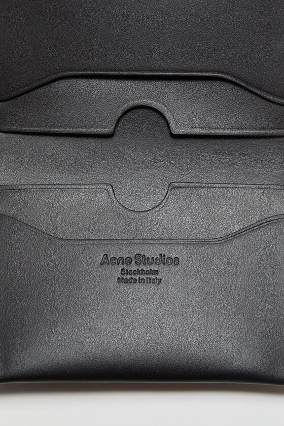 Acne Studios - 折りたたみ式レザーウォレット - ブラック