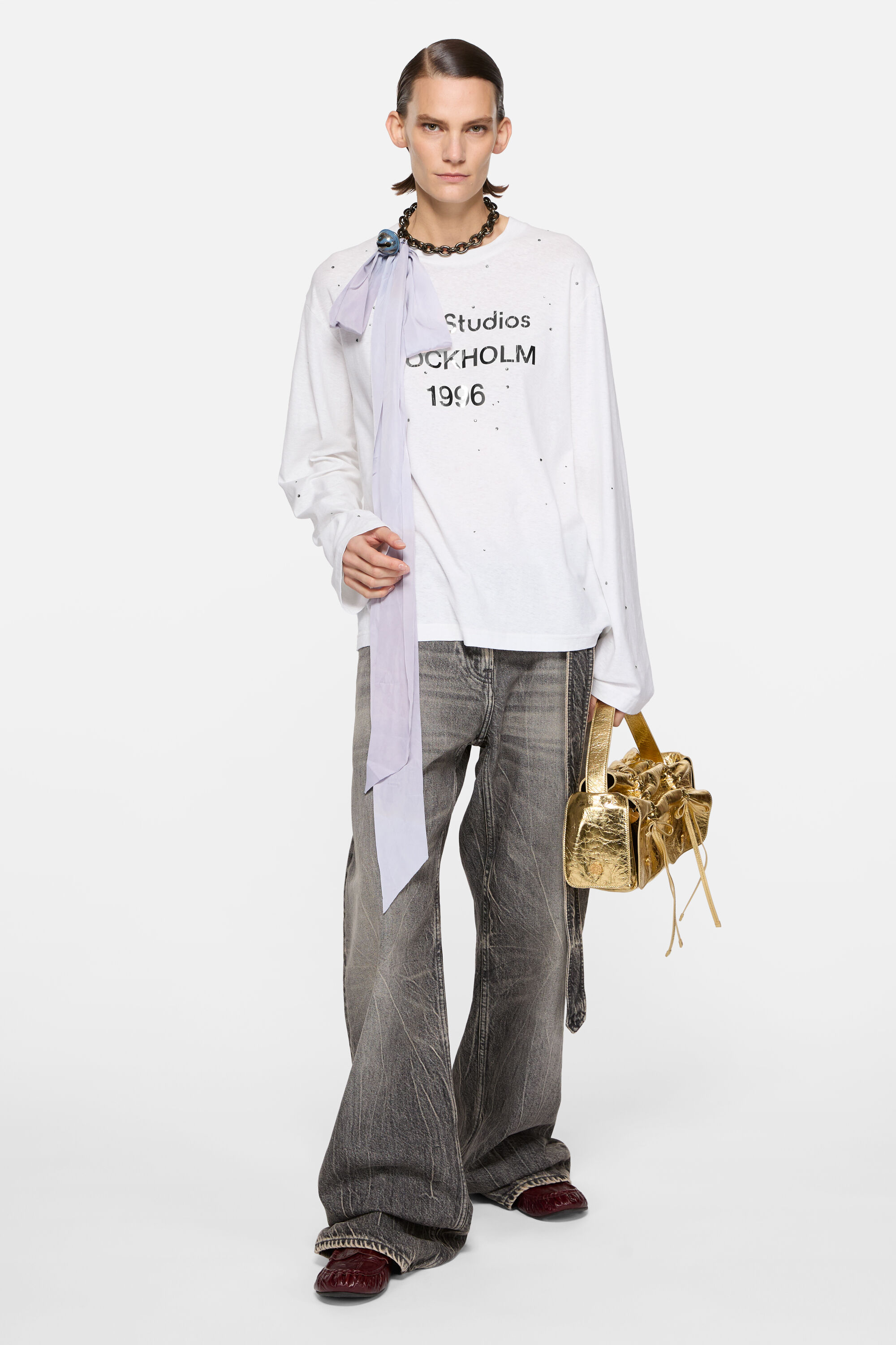 Acne Studios - Multipocket metallic shoulder bag - Gold