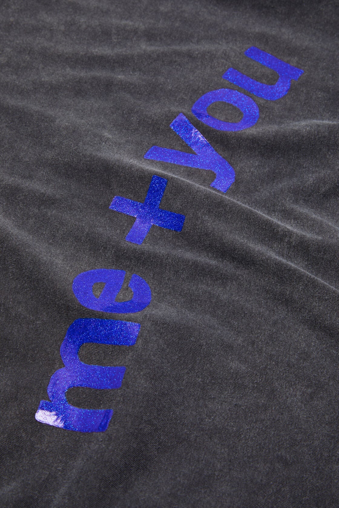 Glitter graphic t-shirt, Faded black, 2000x