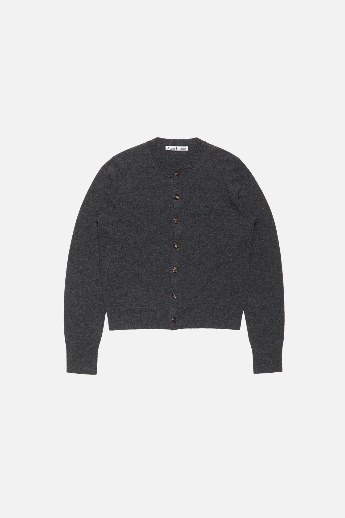Fitted cardigan - yak wool, Dark Grey Melange, 2000x