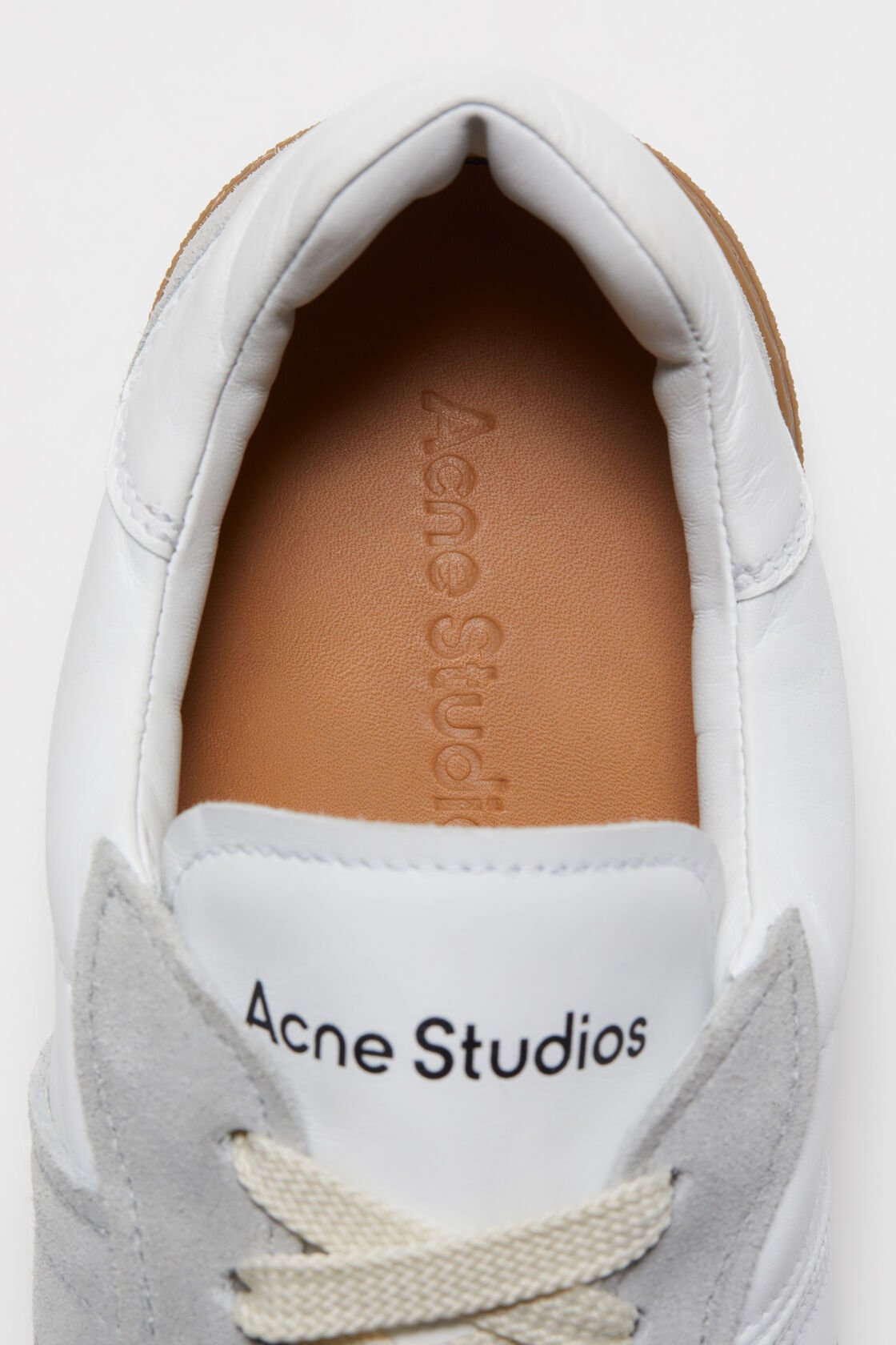 Lace-up sneakers, White/brown, 2000x