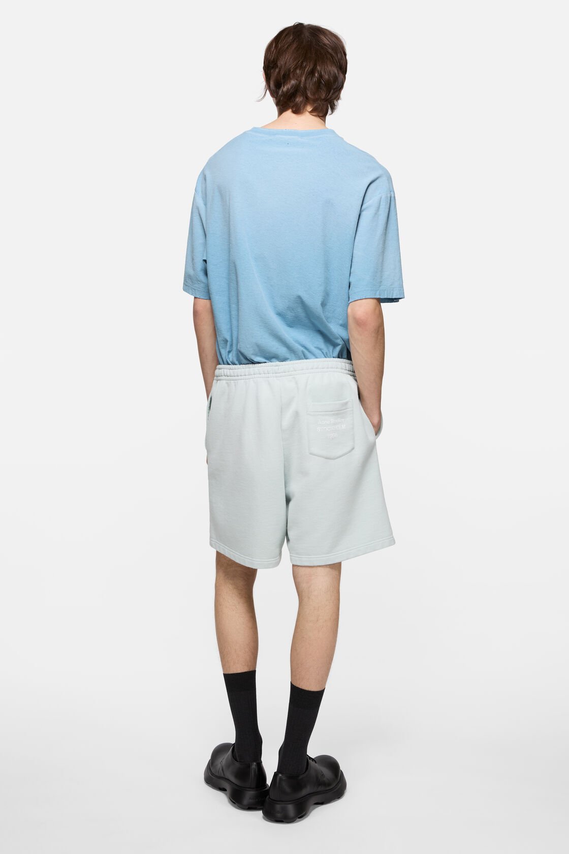 ウォッシュ加工ロゴTシャツ, コーンフラワーブルー, 2000x