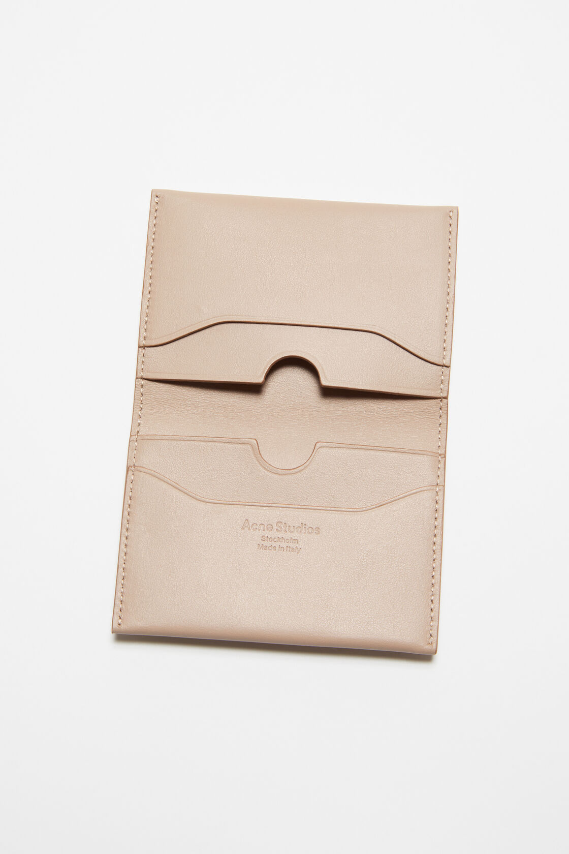 Folded leather wallet, Taupe beige, 2000x