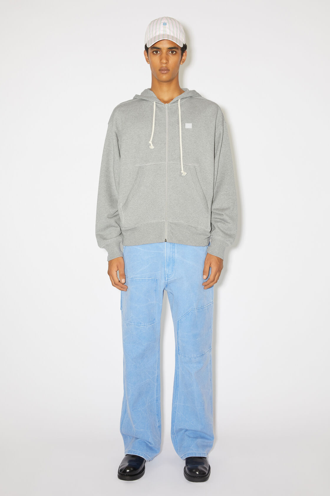 连帽拉链运动衫, 浅麻灰色, 2000x