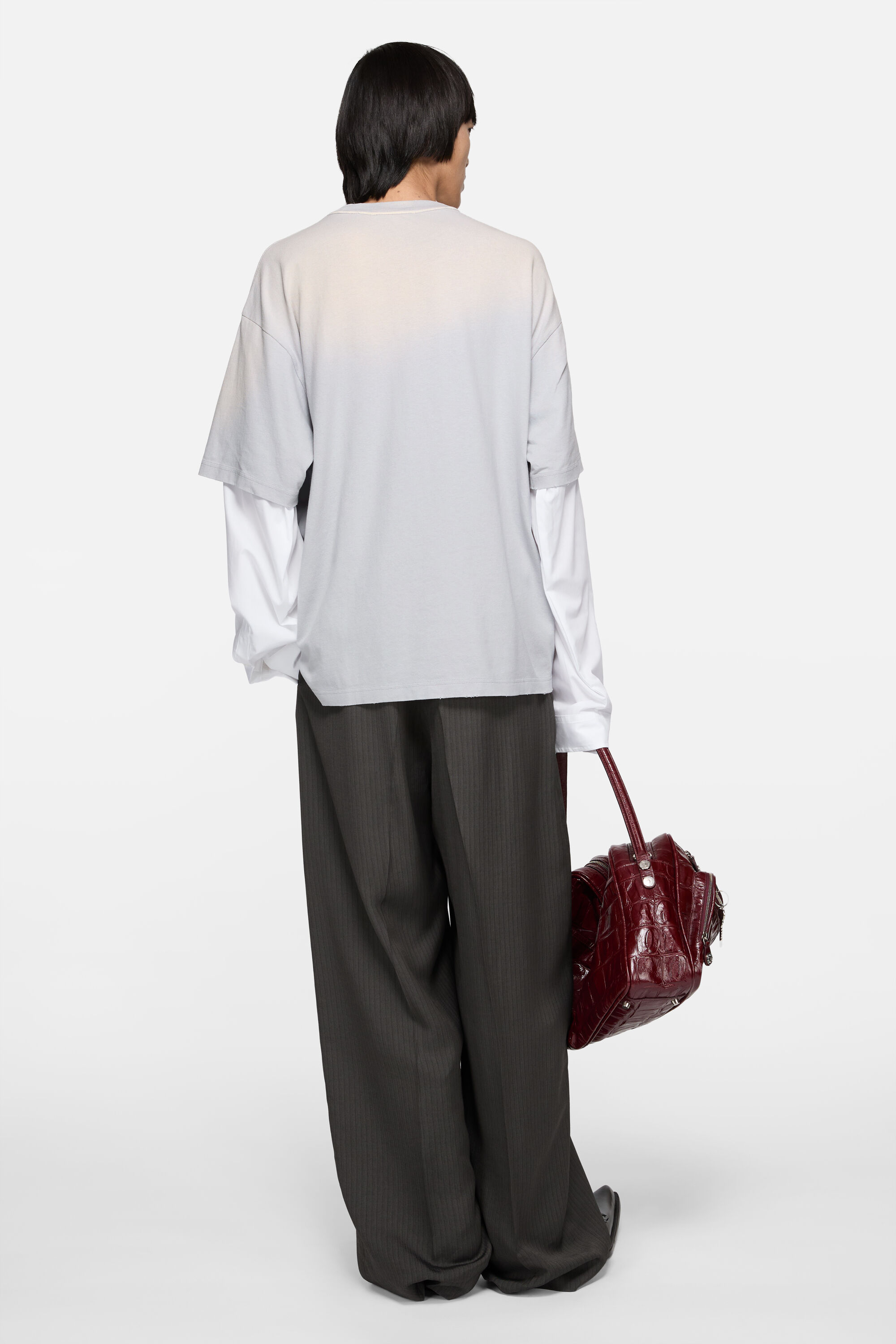 Acne Studios - レイヤードロゴTシャツ - ライトブルー