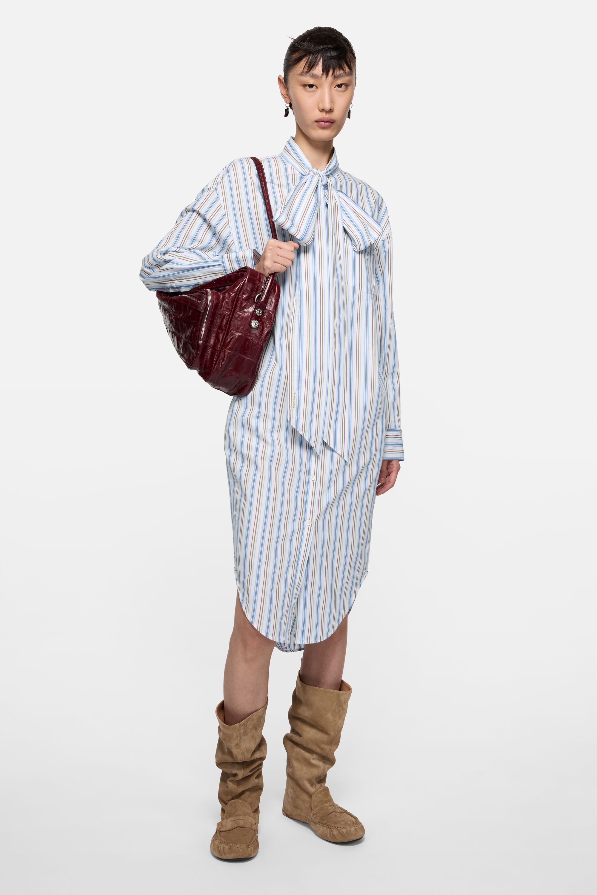 Acne Studios - Striped shirt dress - Blue/red