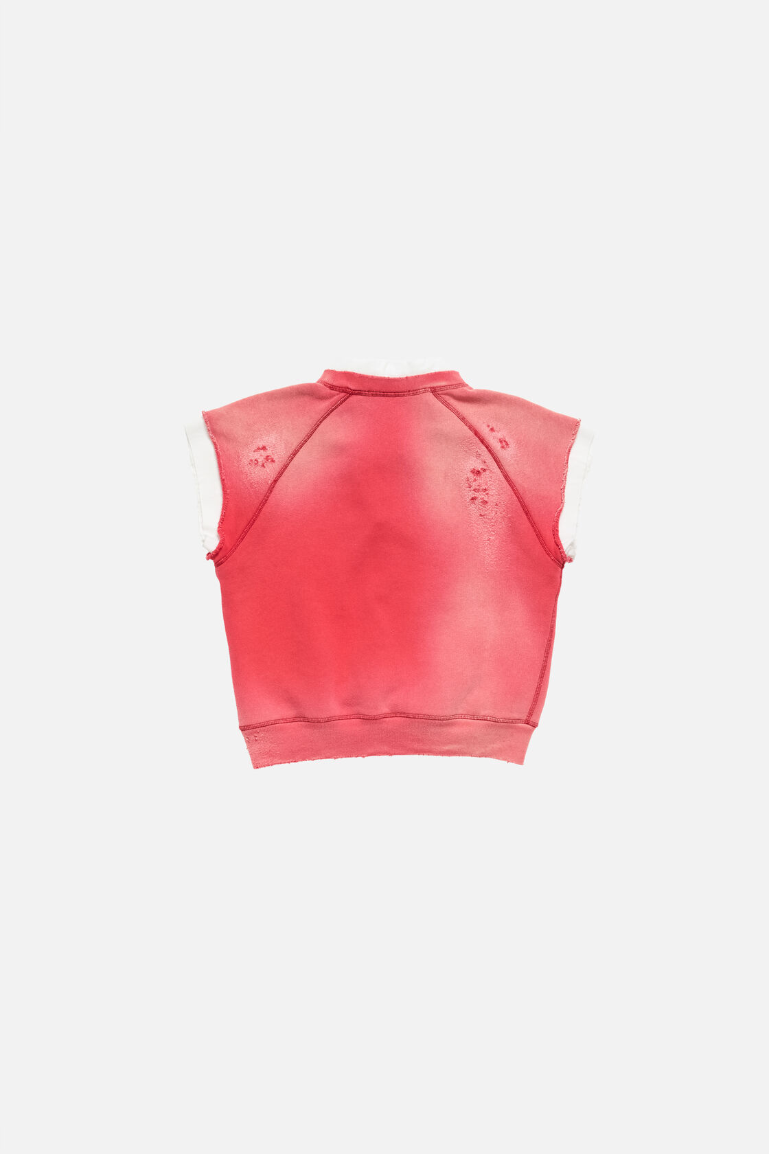 Fleece logo vest, Red/white, 2000x