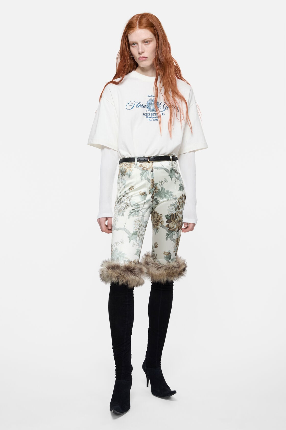 Embroidered t-shirt, Off white/ecru, 2000x