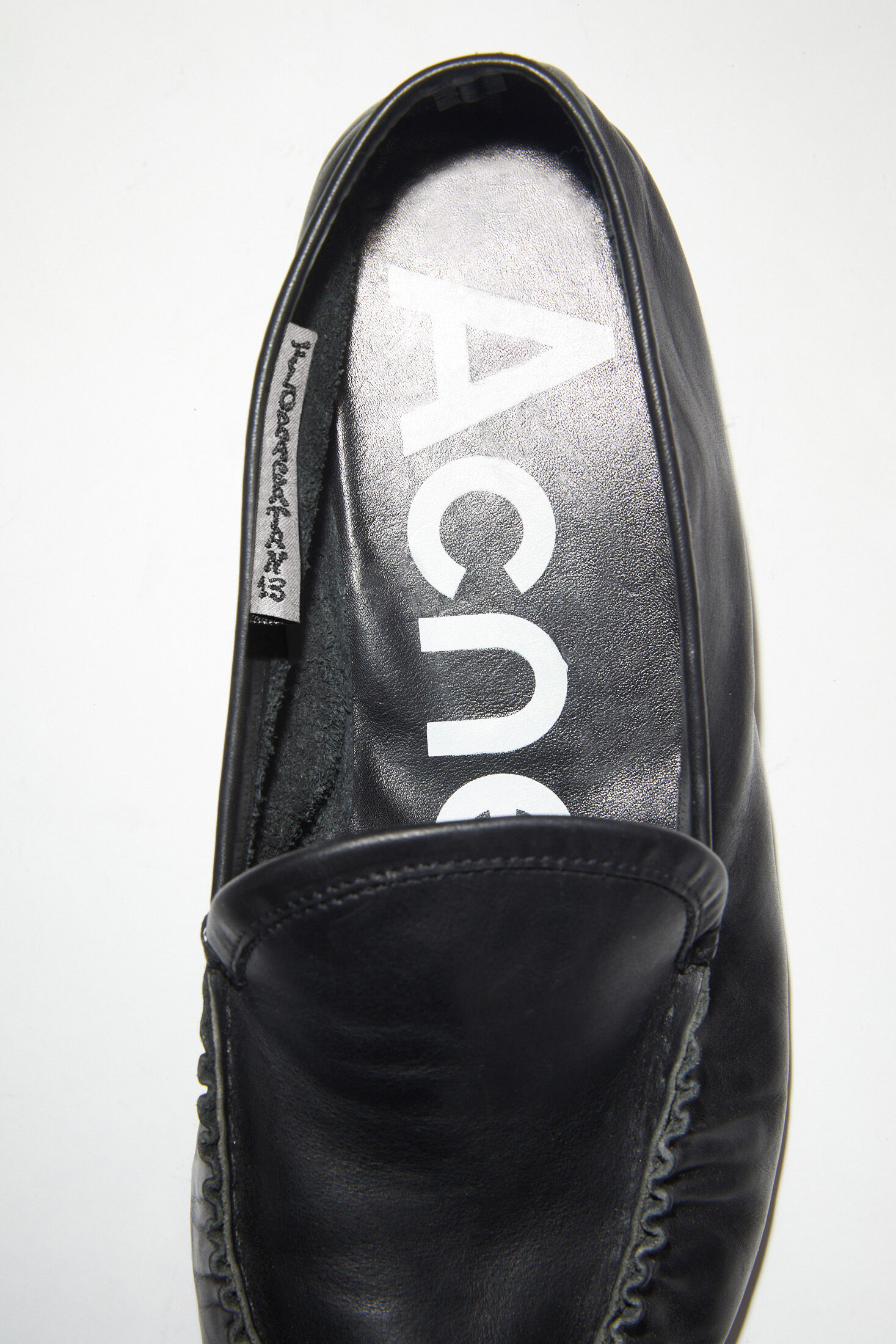 Acne Studios - レザーのスリッポンシューズ - ブラック