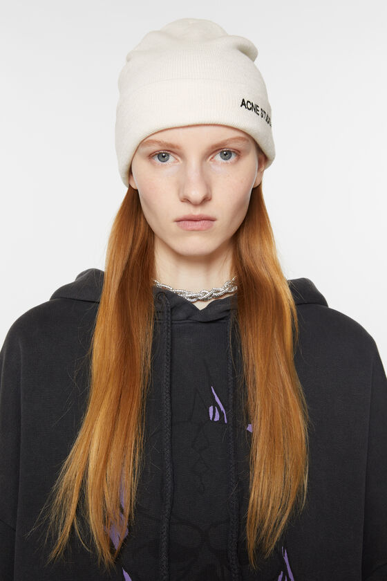 Acne Studios - Embroidered logo beanie - Off white