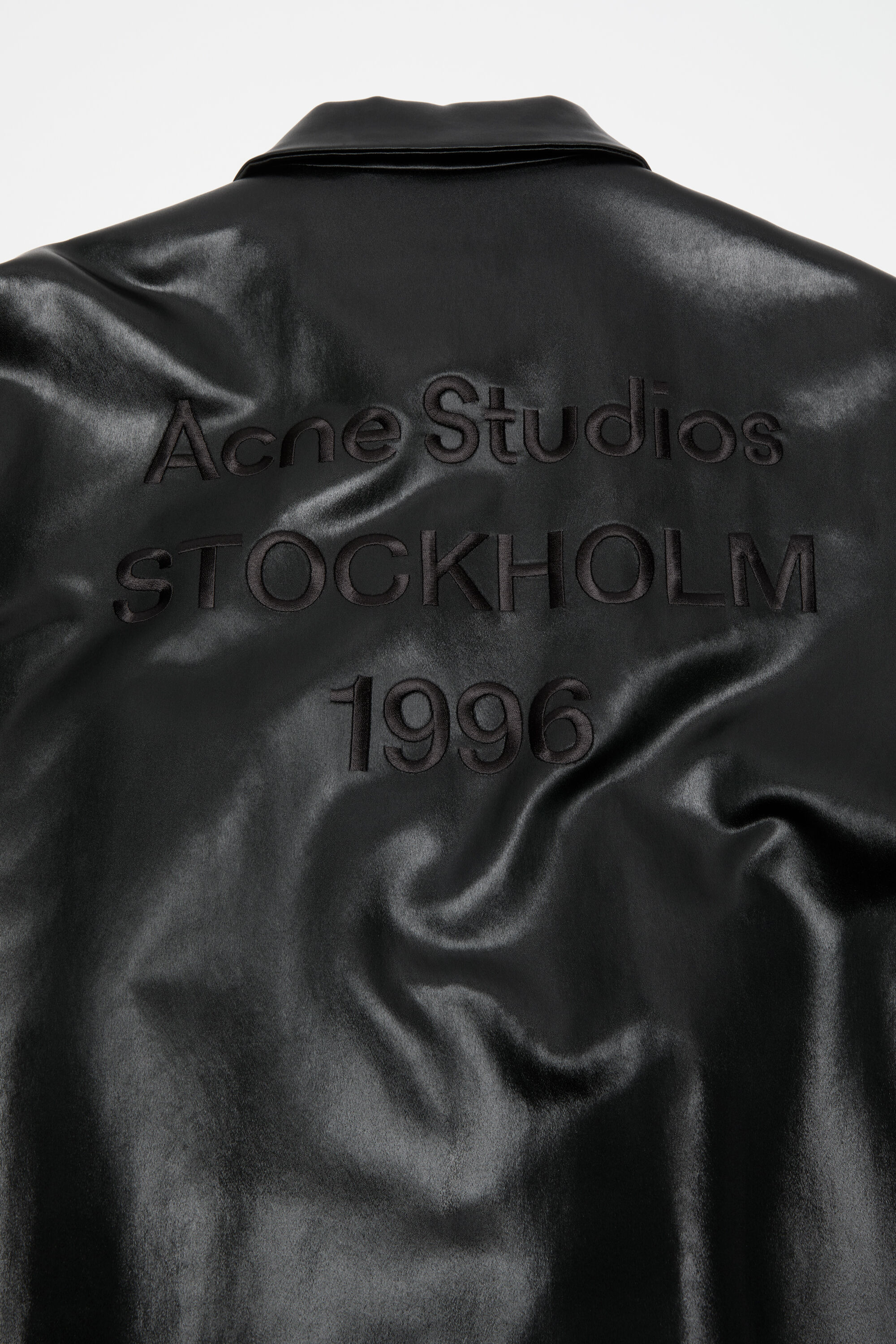 Acne Studios - Satin logo overshirt - Black