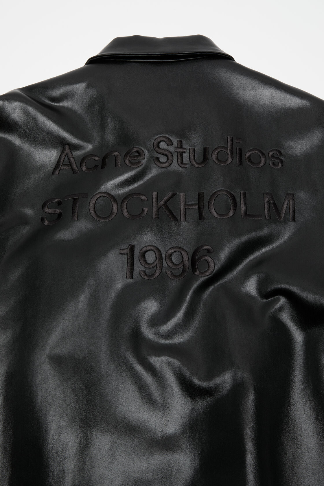 Satin logo overshirt, Black, 2000x