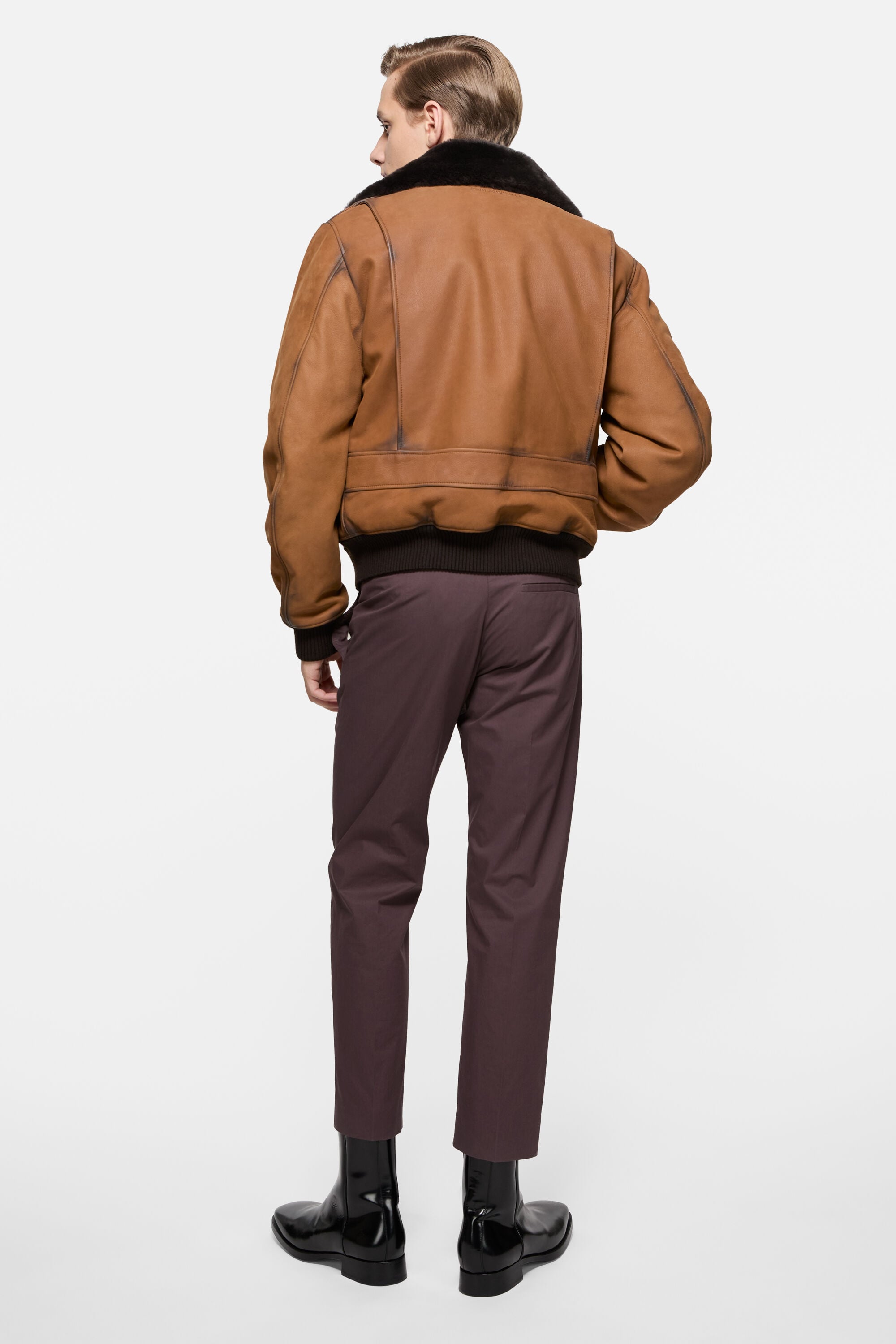 Acne Studios - Suede bomber jacket - Cognac brown