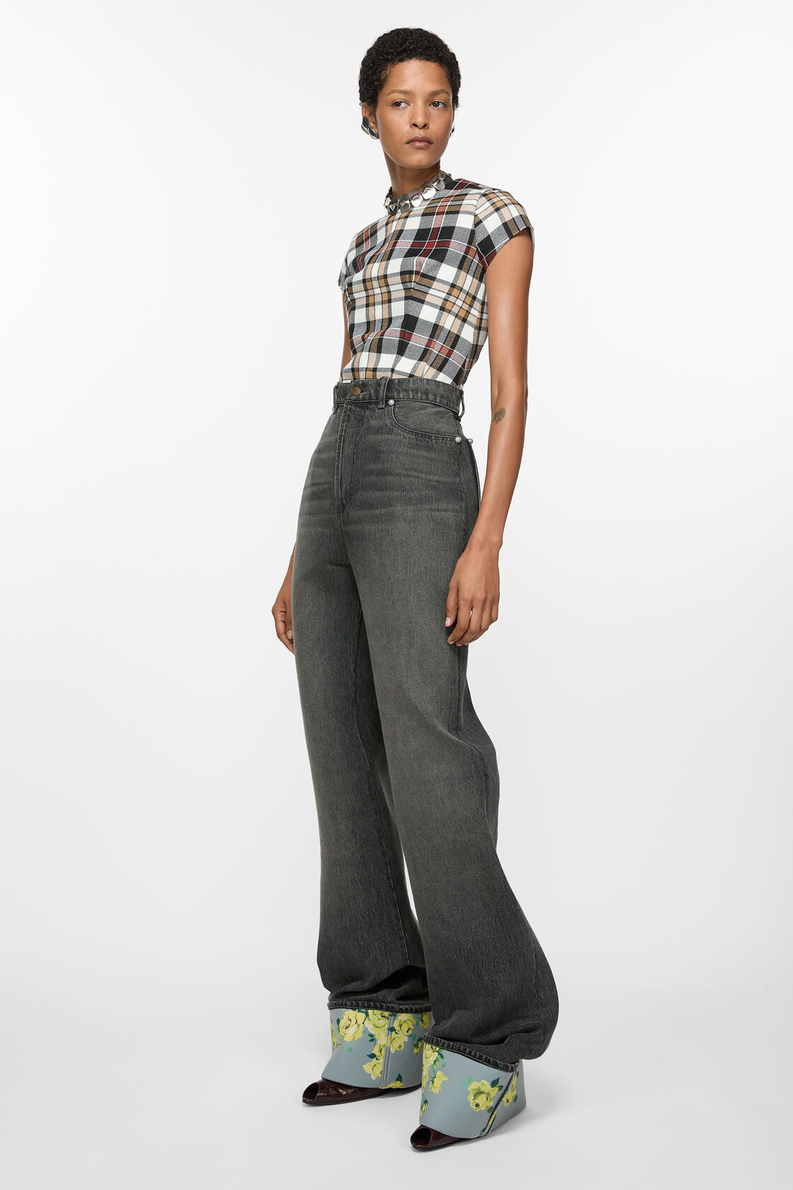 Denim bonded trousers, Anthracite grey, 2000x