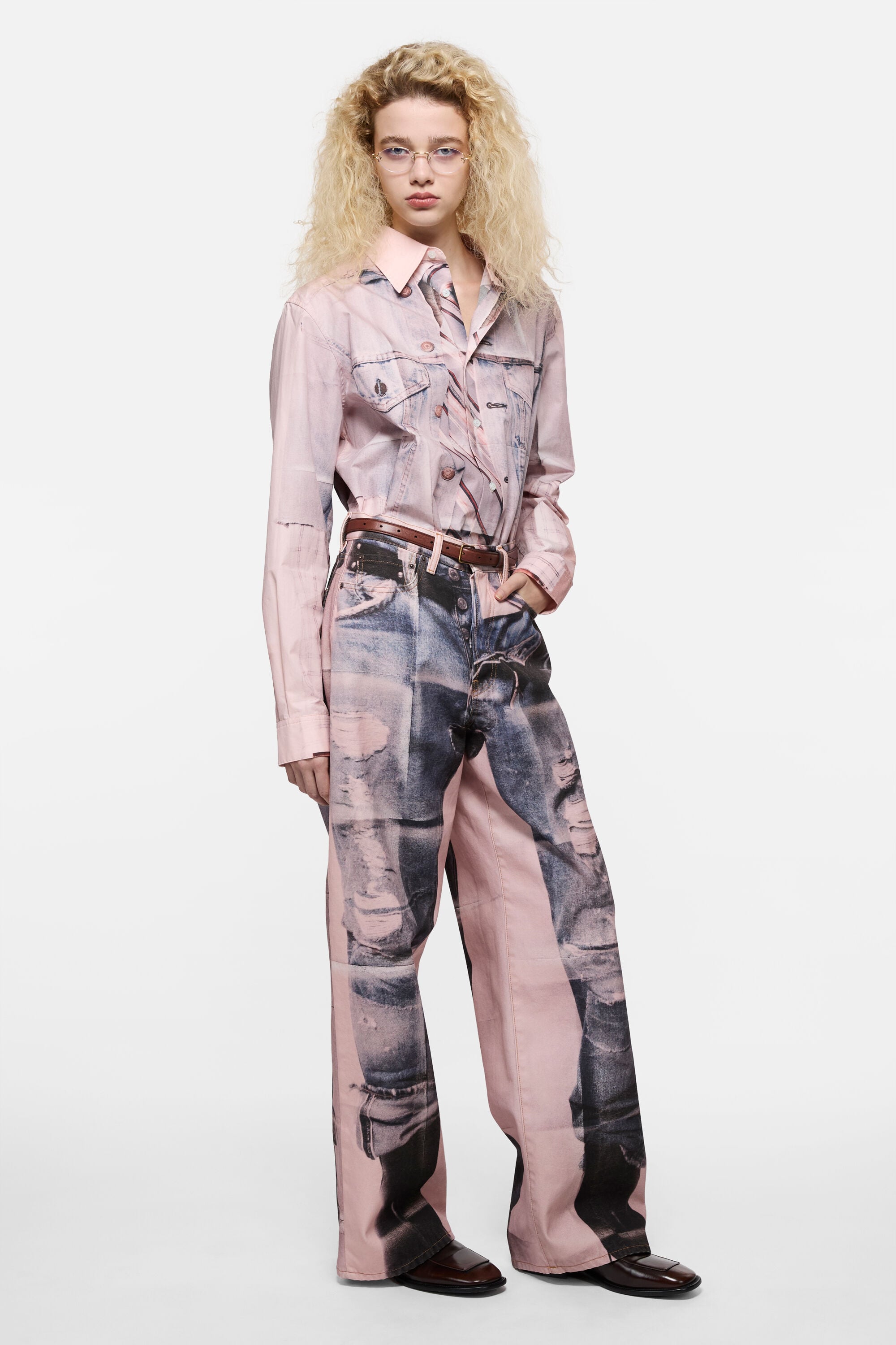Acne Studios - Trompe-l'œil jeans - 1981 - Pink/blue