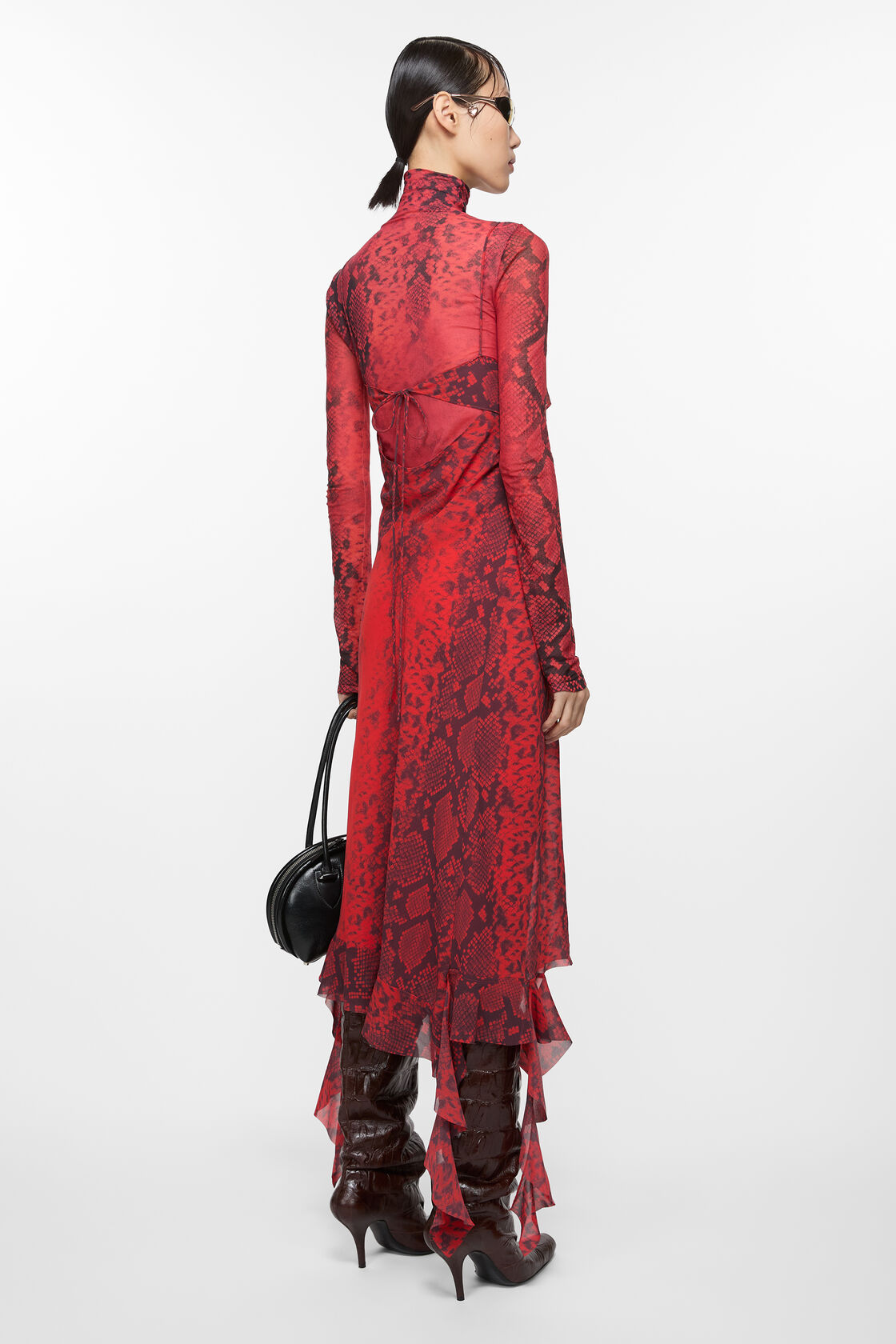 Ruffle strap dress, Fire red, 2000x