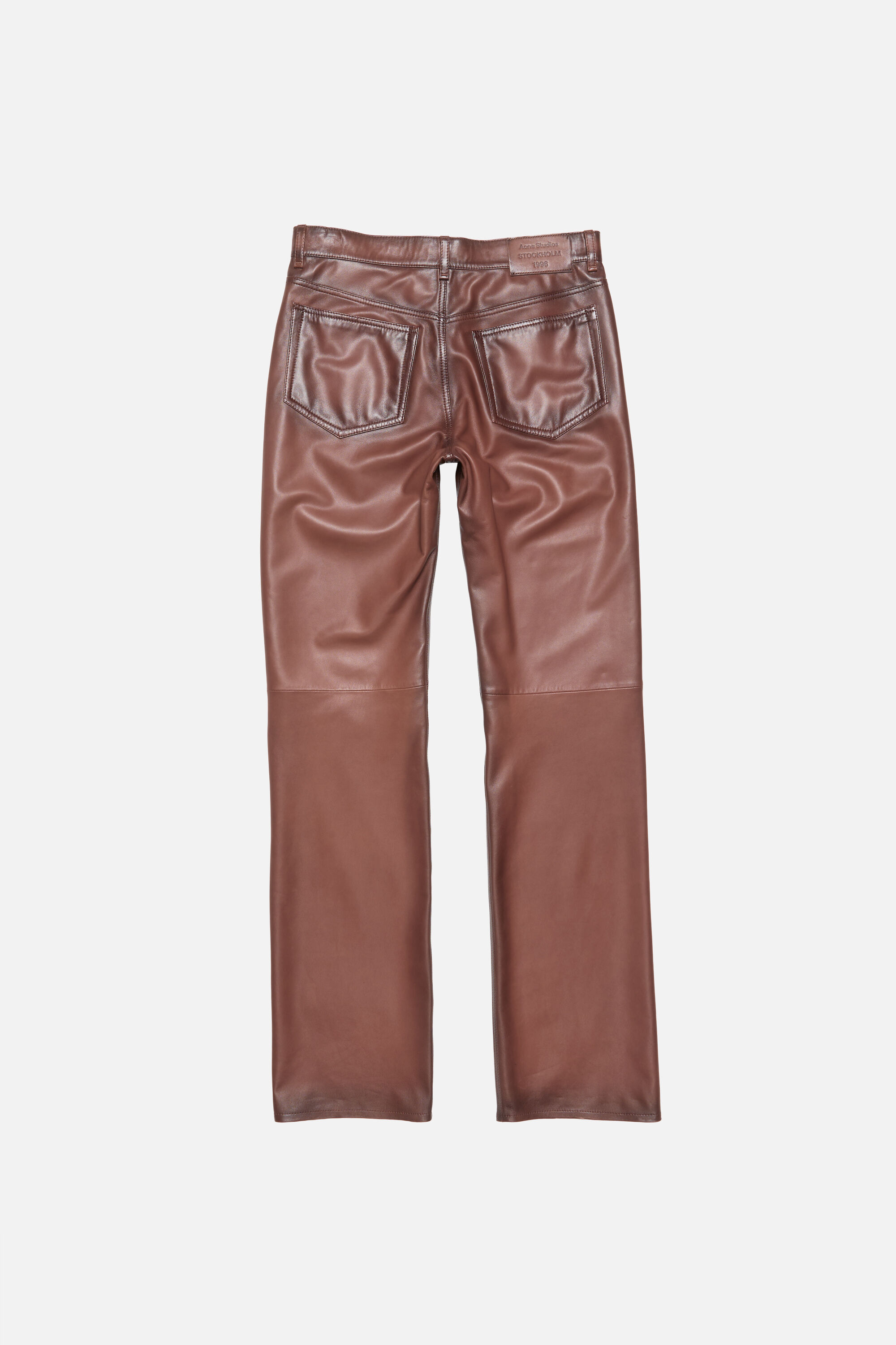 服/ファッション 2024 Baker Oak Bark Porosus / TONGUE Acne Studios - Faded leather trousers - Cognac brown