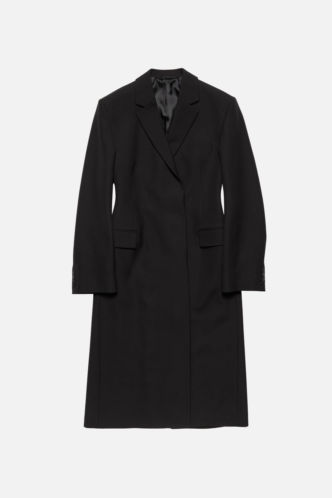 Double-breasted wool coat, Black, 2000x