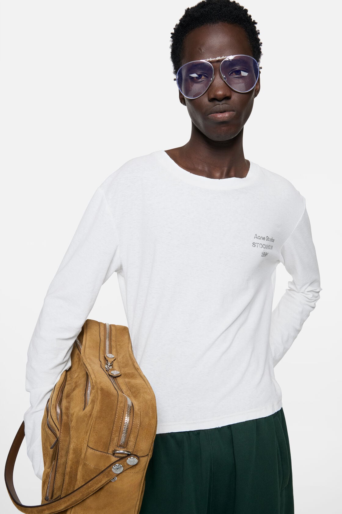 Distressed logo t-shirt, Off white, 2000x