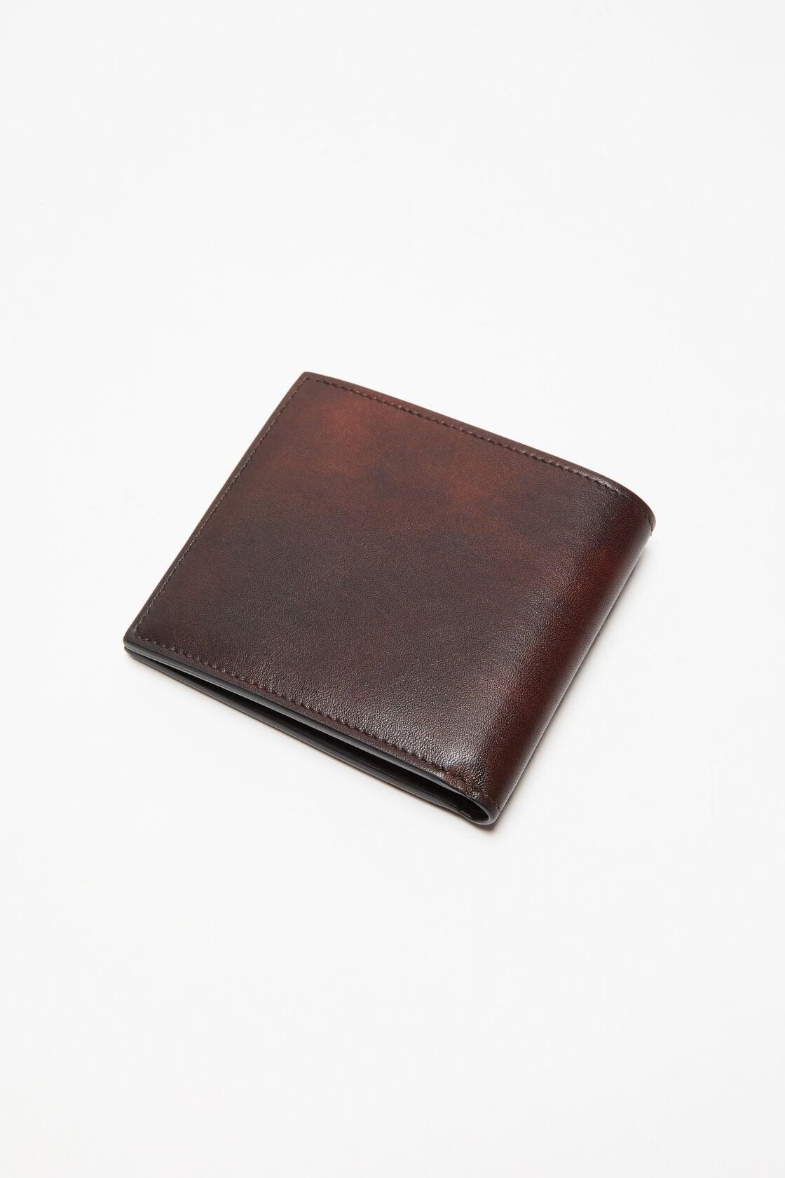 Folded leather wallet, Dark brown, 2000x