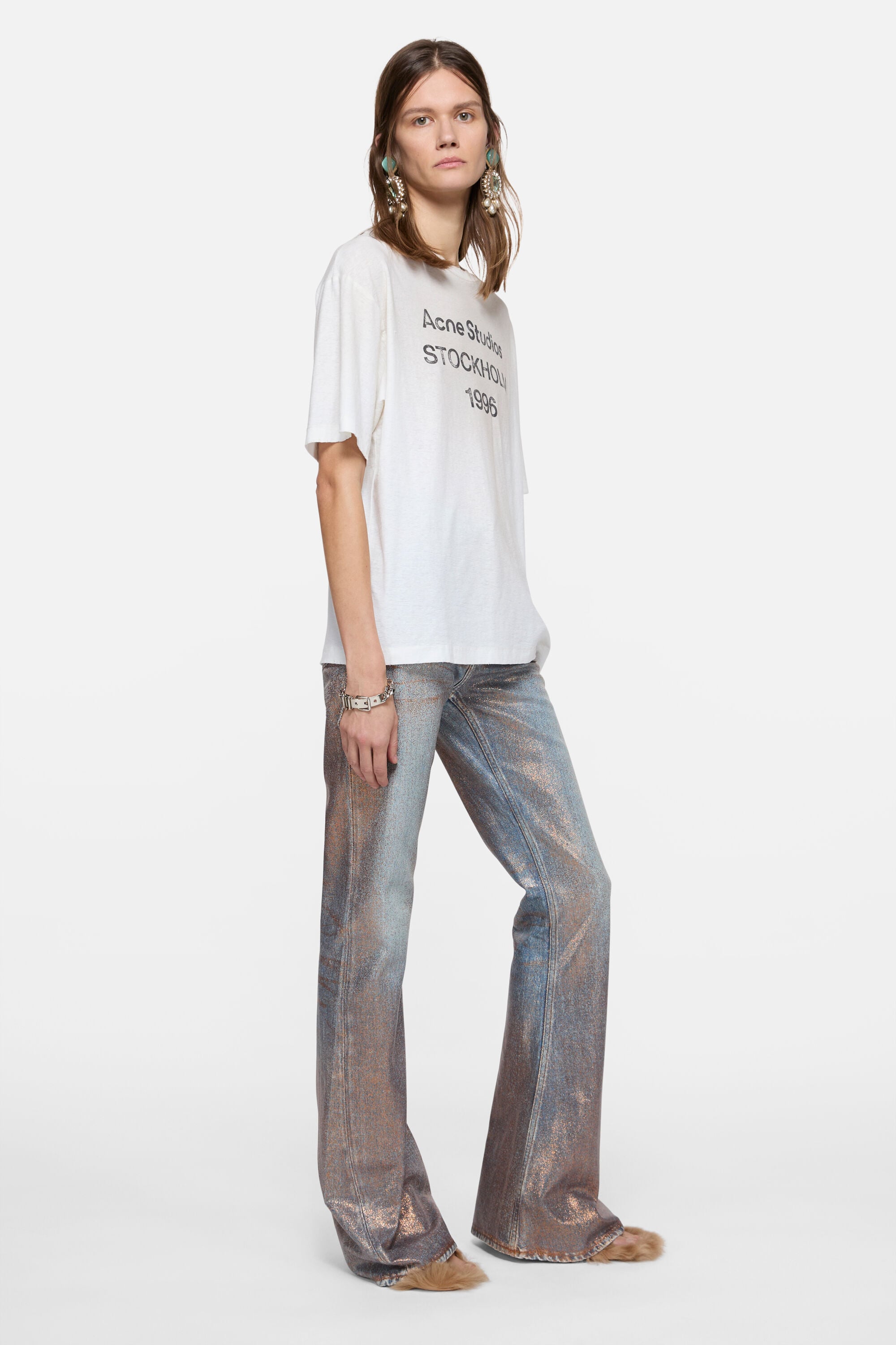 Acne Studios - フィットグリッタージーンズ - 2025F - ローズコッパー