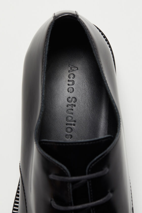 Acne Studios - Leather derby shoes - Black/black