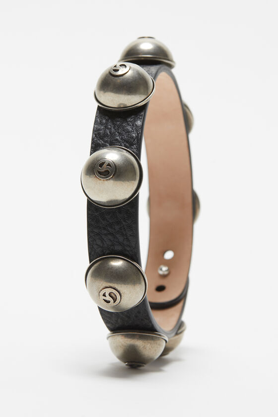 Acne Studios - スタッズ付きレザーネックレス - ブラック 