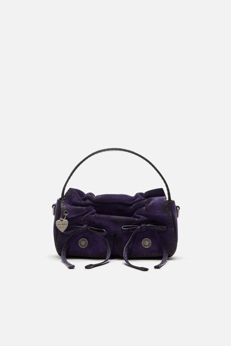 Multipocket Micro Crossbody Suede Bleached, Violet purple